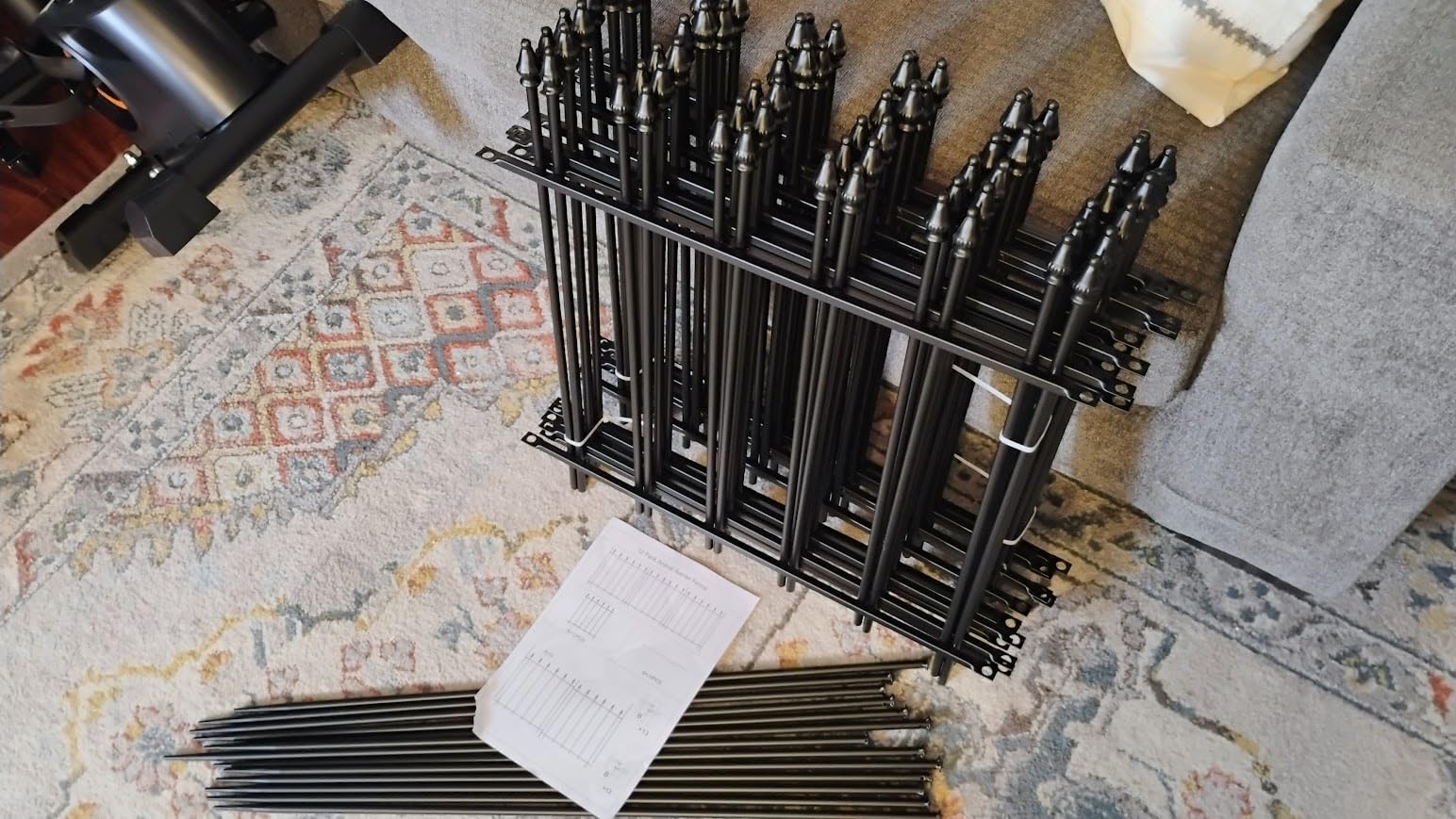 12-Panel Wrought Iron Garden Fence, 24in H x 24ft L, Thickened Hollow Iron Tubes, Multi-Purpose Metal Fence for Dogs, Gardens & Patio customer photo 2