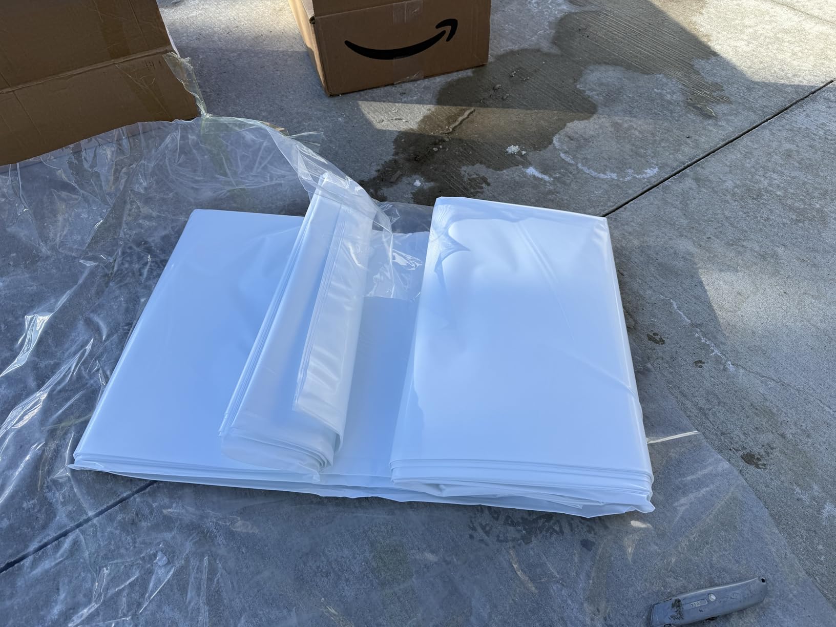 White 7 Mil Ice Rink Liner - Backyard Ice Rink Kit Liner - Outdoor Ice Rink Liner DIY Backyard Rink Tarp for at Home Hockey Practice & Ice Skating Training customer photo 2