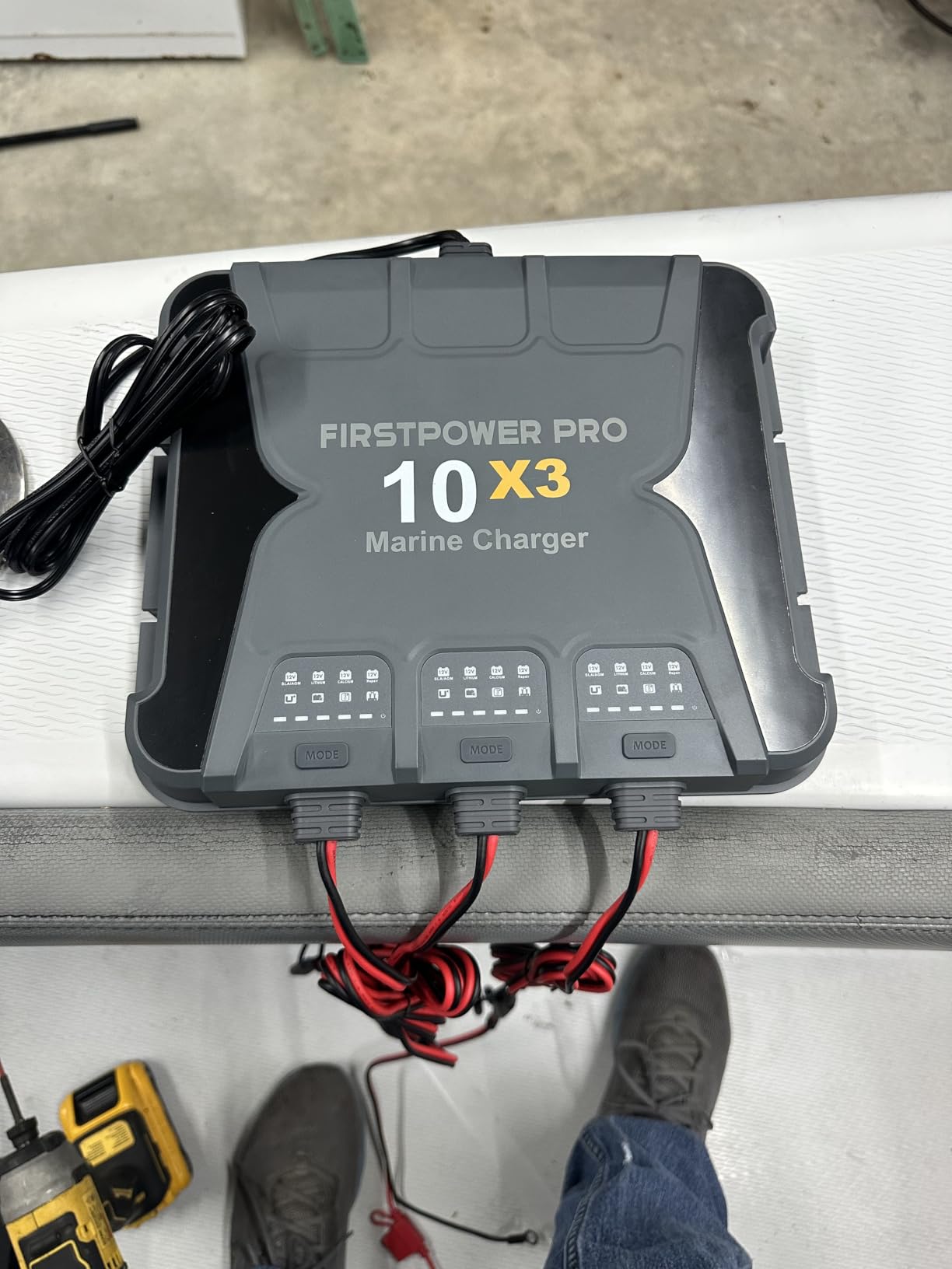 2 Bank Marine Battery Charger 5X2, 10A (5A/Bank) - 12V Boat Charger | 10A Onboard Battery Charger, Waterproof, Charged 24/7, Overcharge & Temperature Protection for Lead-Acid & Lithium Battery customer photo 2