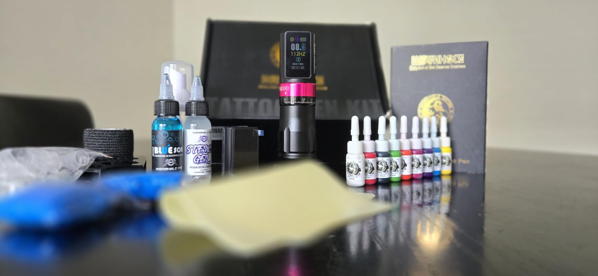 Wormhole Tattoo Gun Kit 2PCS 2300mAh Batteries for Beginners & Artists | 7 Adjustable Stroke Aluminum Alloy Tattoo Pen Built-in Dot Work Mode Complete Tattoo Kit WTK0112 customer photo 2