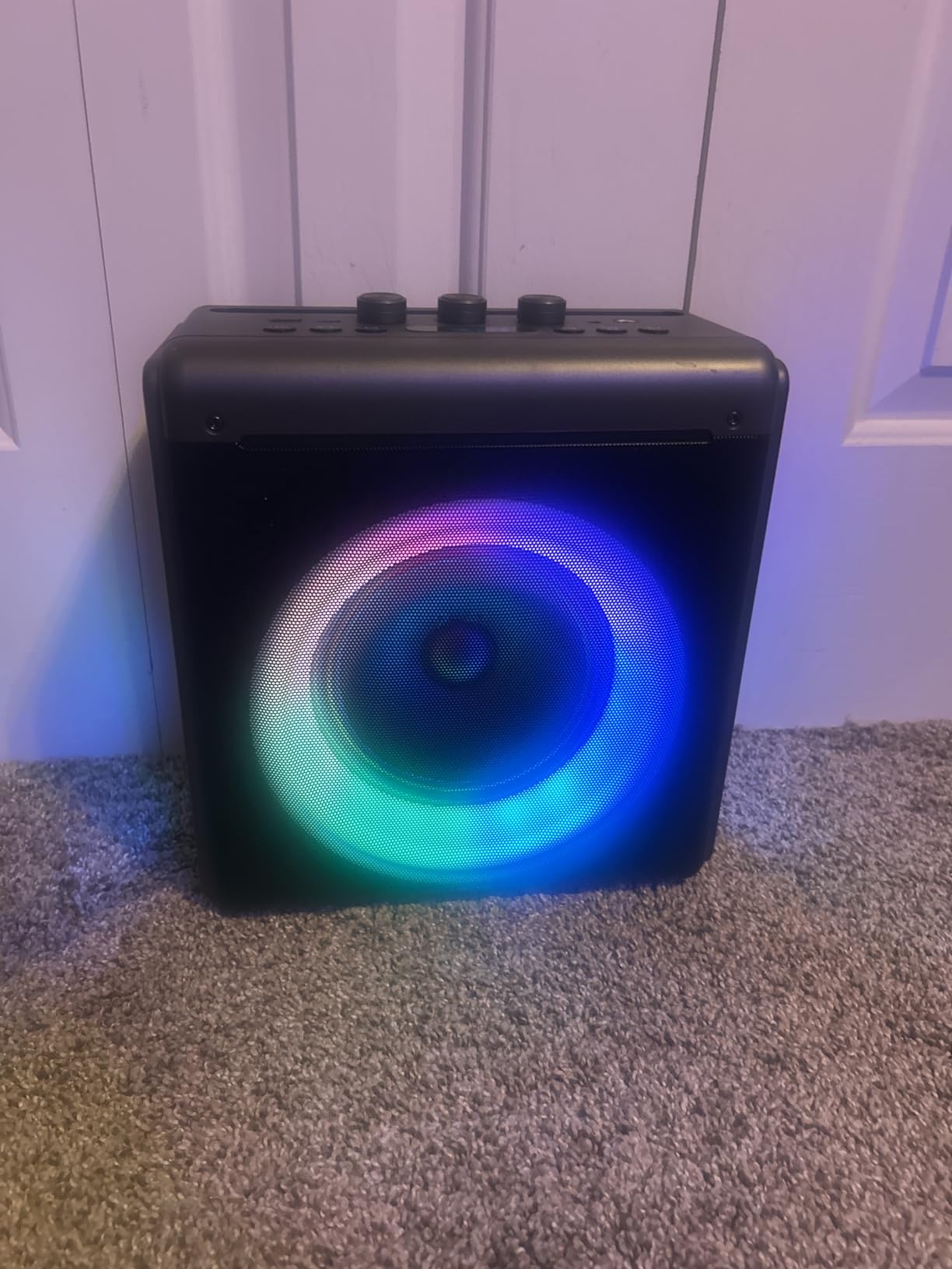 Karaoke Machine with 3 Wireless Rechargeable Microphones, Portable Bluetooth Speaker & PA System with LED Lights, Designed for Adults & Kids Home Parties, Supports TWS/TF Card/USB/AUX customer photo 2