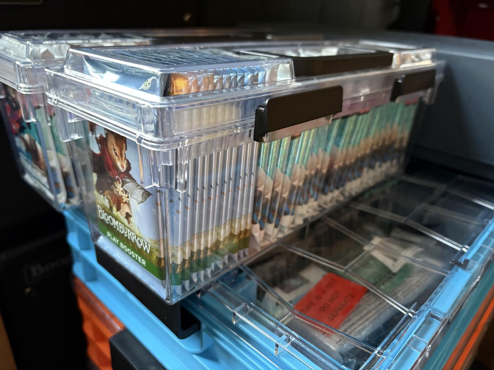 Lifewit Trading Card Storage Box fit for Toploader, Stackable Reinforced Latch Case with 8 Adjustable Dividers, Writable Labels, Organizer for MTG TCG Sports Baseball Bulk Cards, 2 PCS customer photo 2