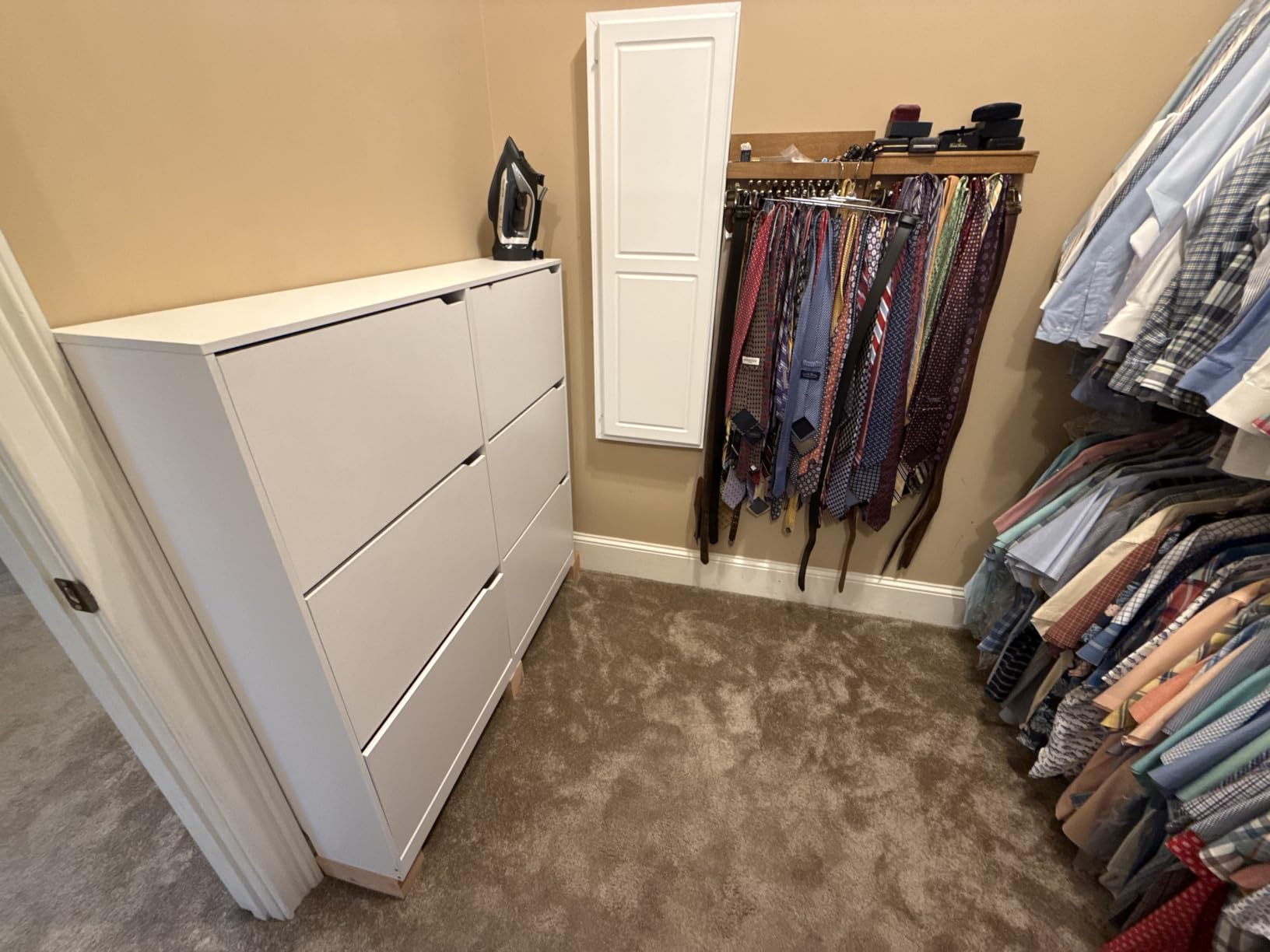 Xixini Shoe Storage Cabinet for Entryway with 6 Flip Drawers, Sturdy Wood Hidden Shoe Storage, Freestanding Narrow Slim Shoe Organizer, White customer photo 1