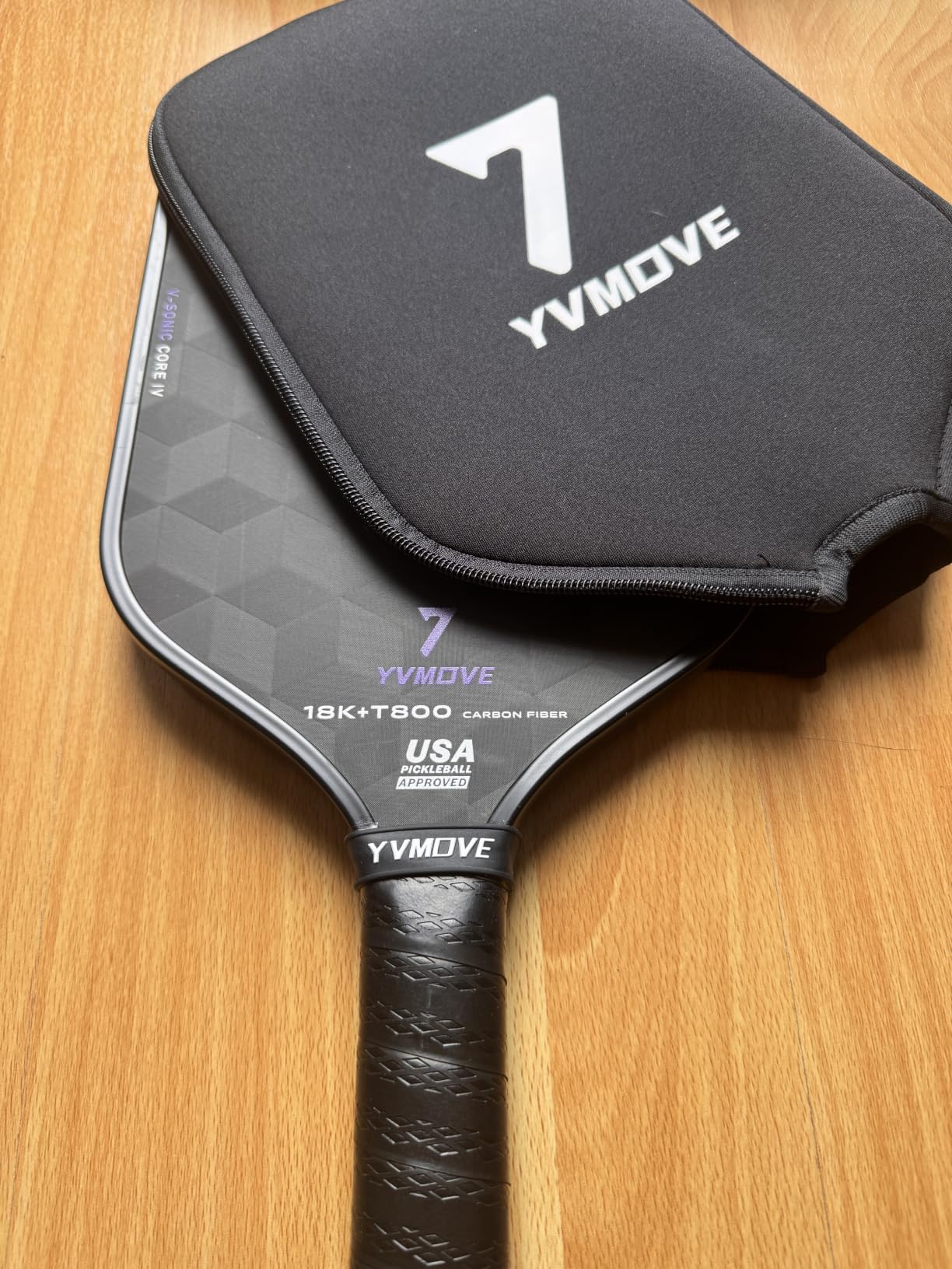 YVmove 16mm 18K T800 Carbon Fiber Pickleball Paddle, USAPA Approved | Raw Carbon Texture for Exceptional Spin customer photo 1