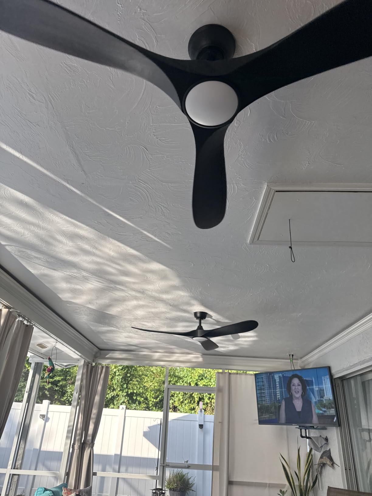 Ceiling Fans with Lights and Remote, Large Outdoor Ceiling Fan with Light Dimmable for Patios Living Room Bedroom Gazebo High CFM 3 Blade Propeller Indoor Damp Rated Fan (Walnut 72 Inch) customer photo 1