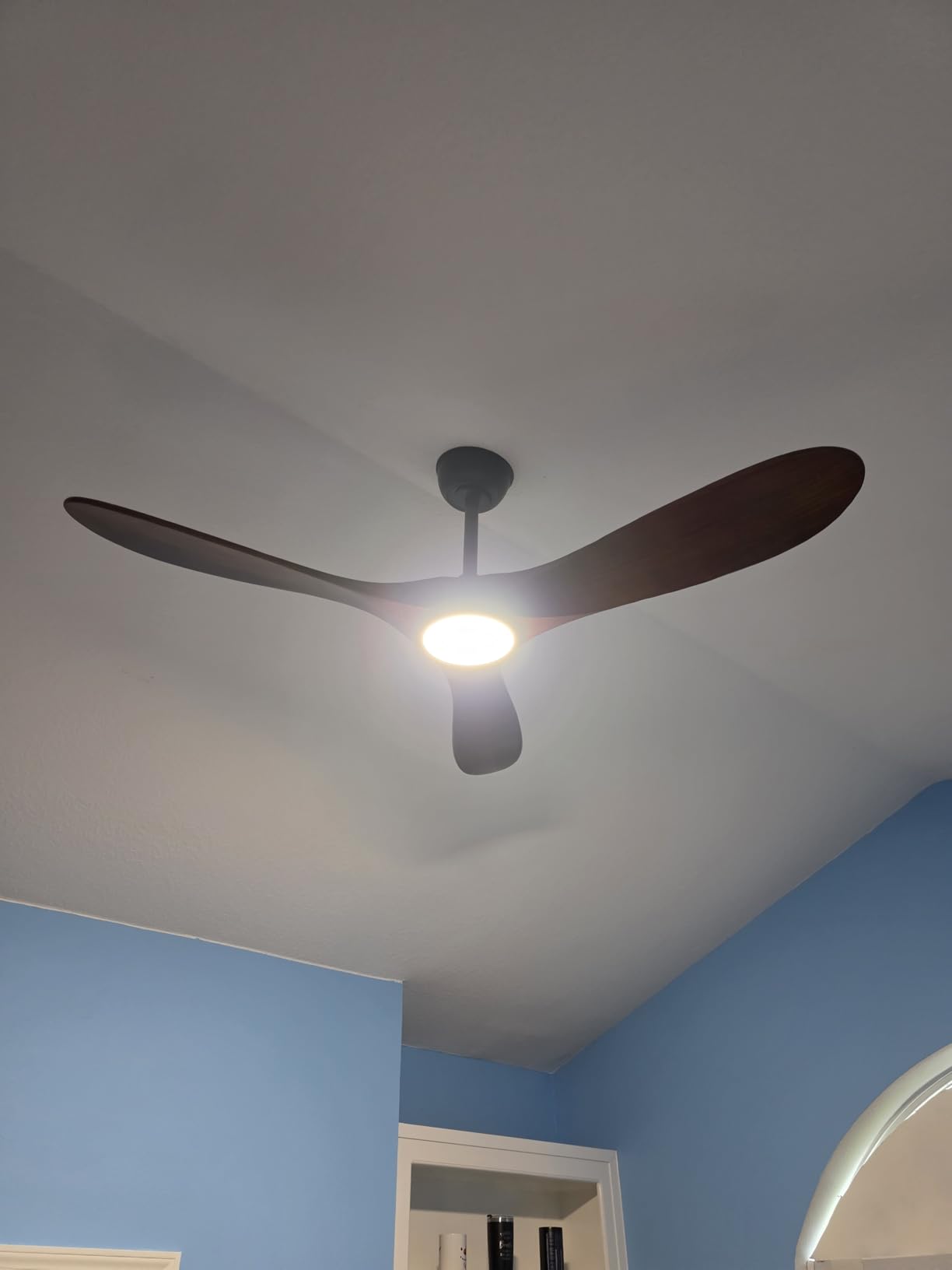 Ceiling Fans with Lights and Remote, Large Outdoor Ceiling Fan with Light Dimmable for Patios Living Room Bedroom Gazebo High CFM 3 Blade Propeller Indoor Damp Rated Fan (Walnut 72 Inch) customer photo 2