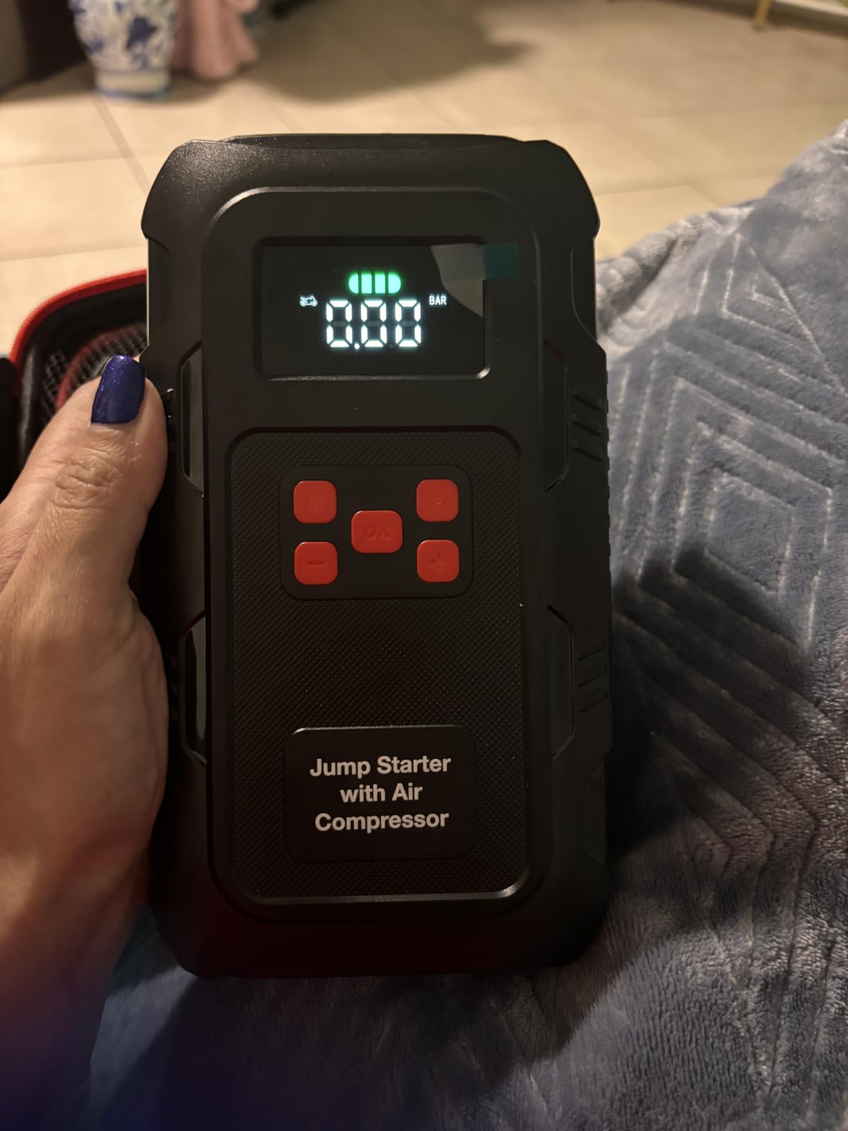 5000A Jump Starter with Air Compressor, Portable Car Battery Jump Starter with 150 PSI Tire Inflator for Up to 10.0L Gas and 8.0L Diesel Engines, 12V Jump Box Battery Charger Booster(Red) customer photo 1