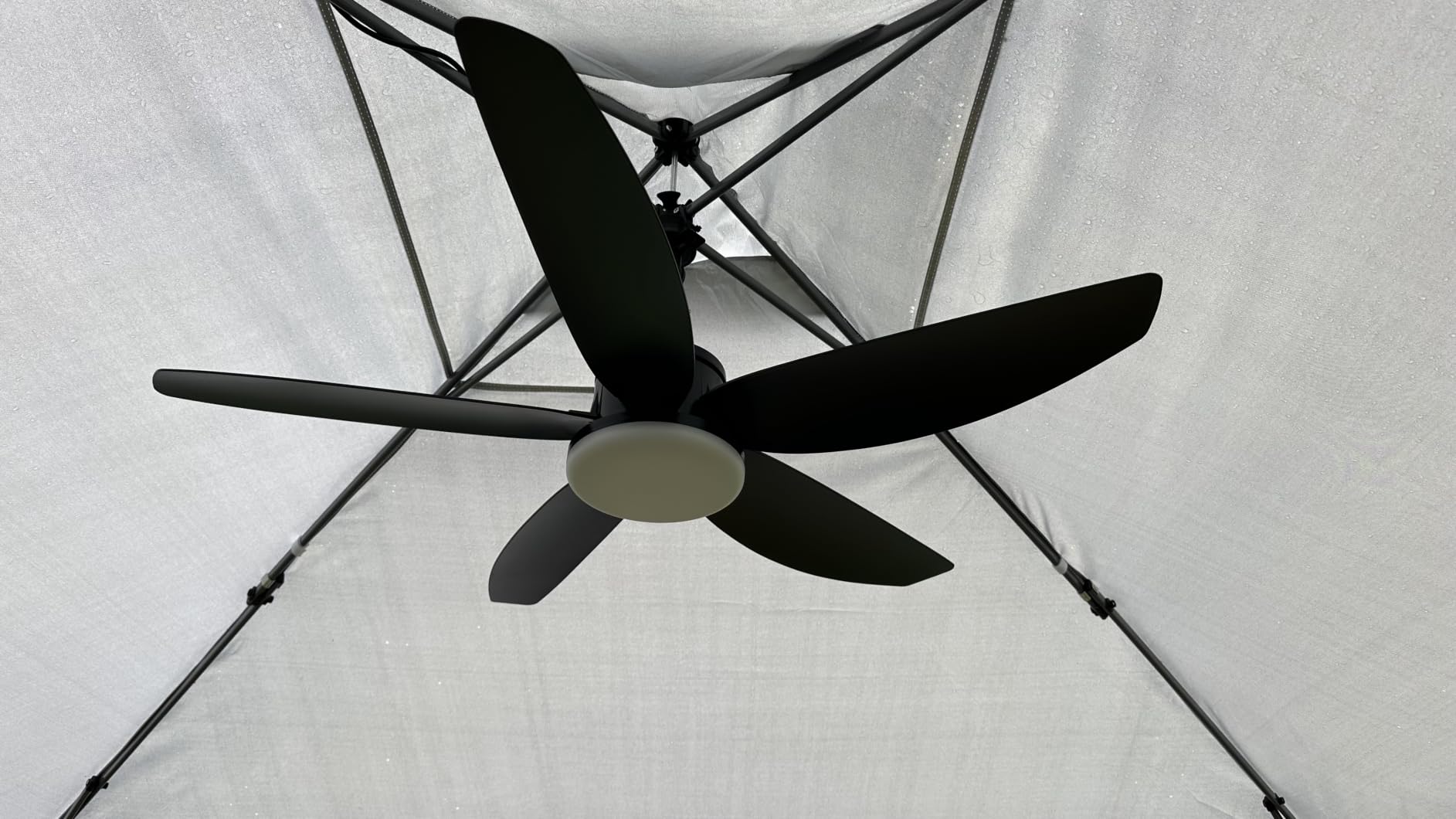 42'' Plug in Outdoor Ceiling Fan with Lights for Gazebo, Black | IP65 Waterproof, Remote/APP Control, Quiet DC Motor, 3CCT Dimmable, Hanging Outdoor Fan with 16.4FT Cord, for Patios, Porch customer photo 1