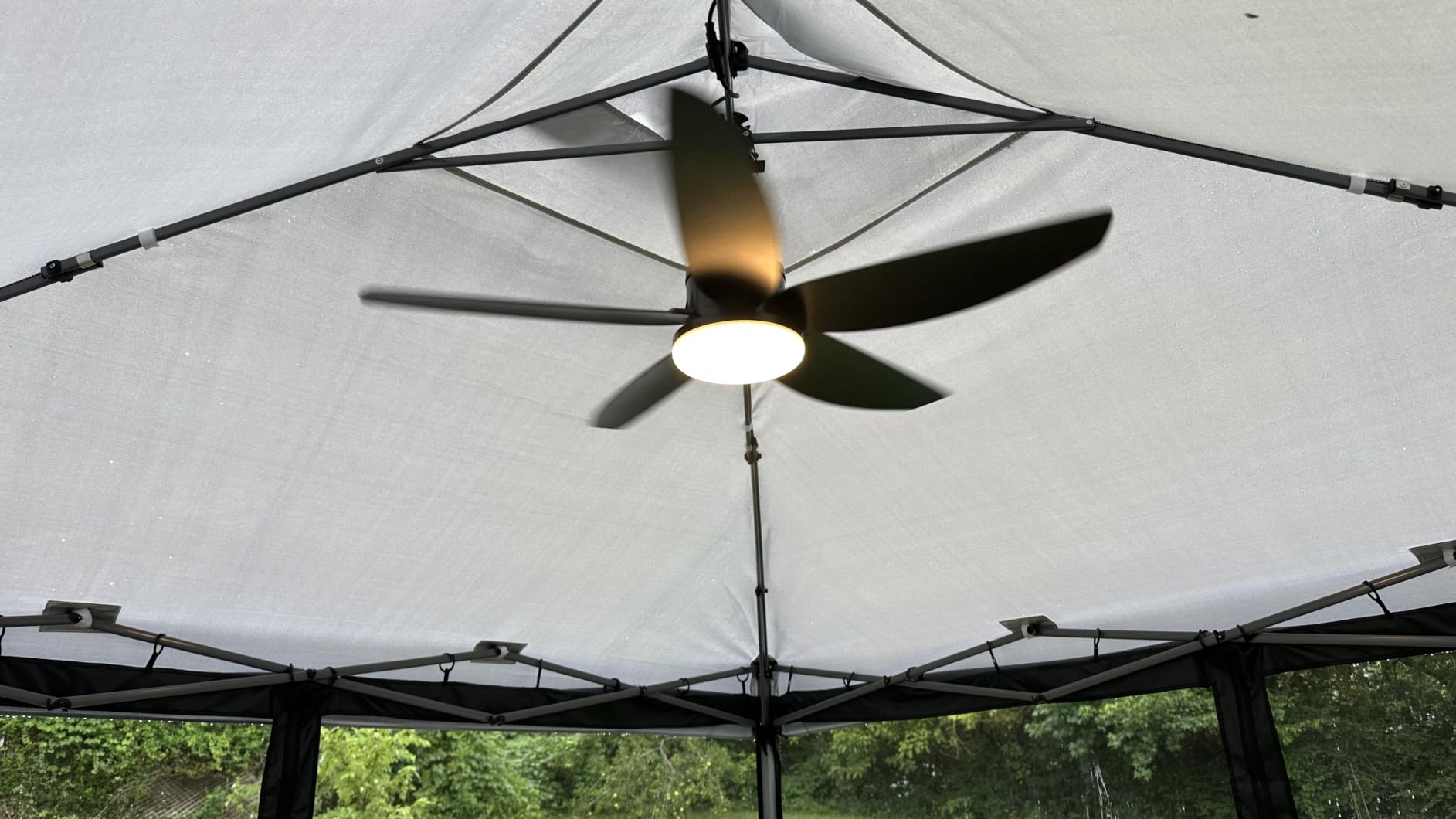 42'' Plug in Outdoor Ceiling Fan with Lights for Gazebo, Black | IP65 Waterproof, Remote/APP Control, Quiet DC Motor, 3CCT Dimmable, Hanging Outdoor Fan with 16.4FT Cord, for Patios, Porch customer photo 2