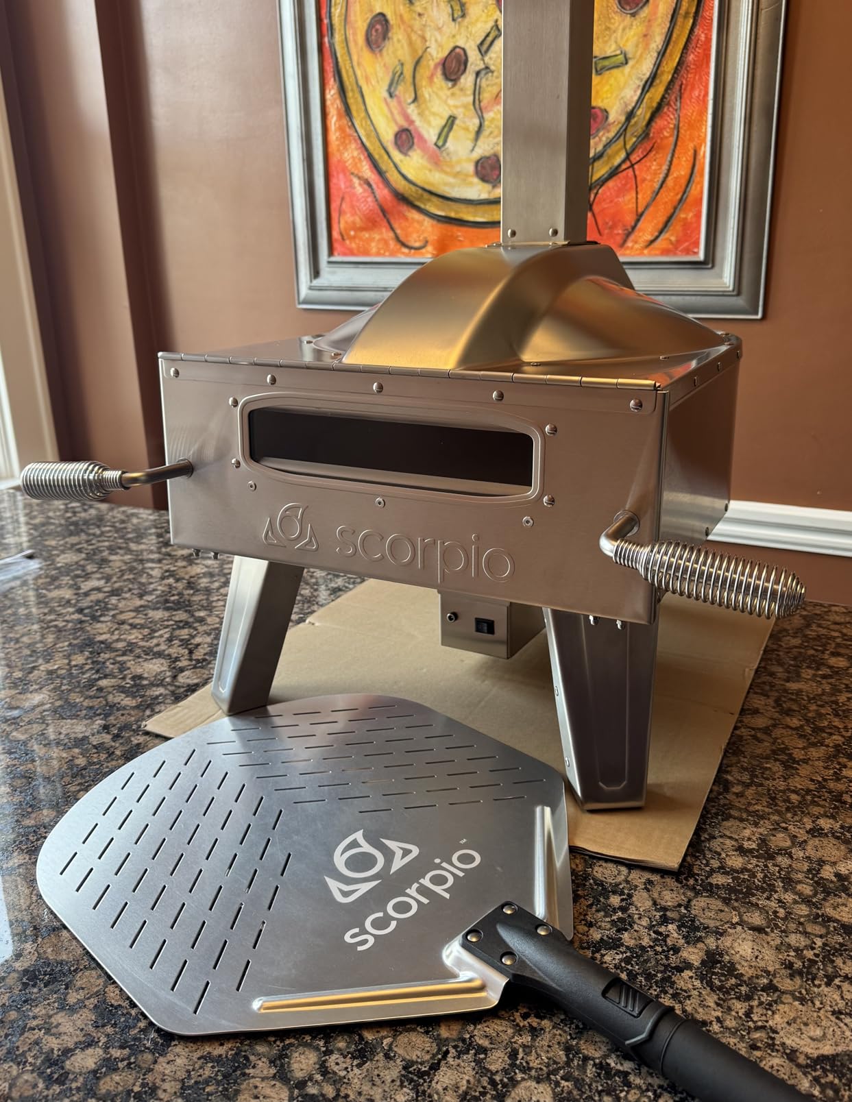 SCORPIO Pizza Oven - Dual Fuel Wood & Propane Portable Outdoor Pizza Oven with 16 Inch Rotating Stone - 90 Second Cook at 850-900F - Ultra Durable 304 Stainless Steel - Ceramic Viewing Window customer photo 2