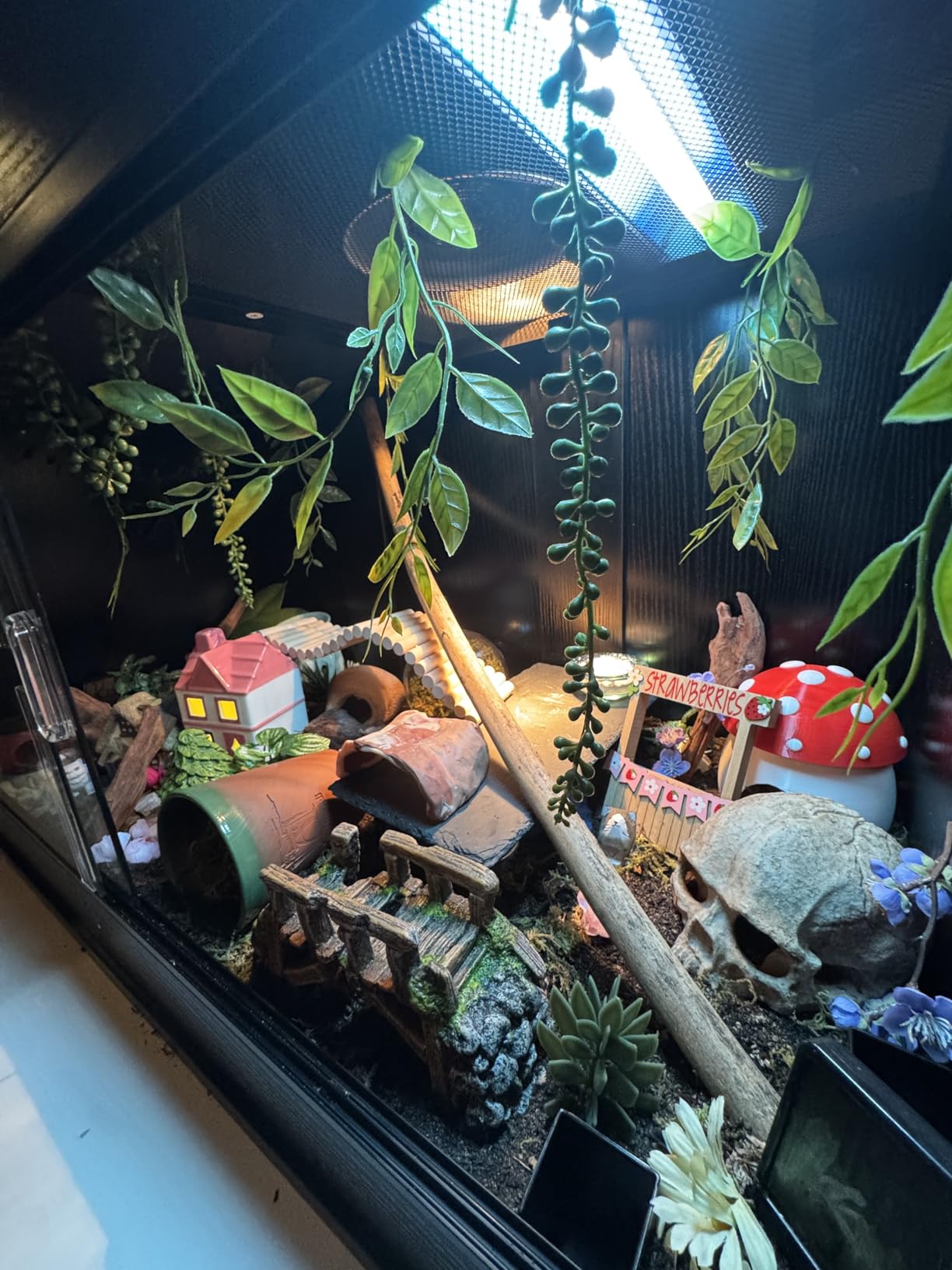 unipaws 50 Gallon Reptile Tank for Lizards, Leopard Geckos Enclosure Cage | Stackable, Front Opening Sliding Doors, Top Ventilation, Black Terrarium customer photo 2