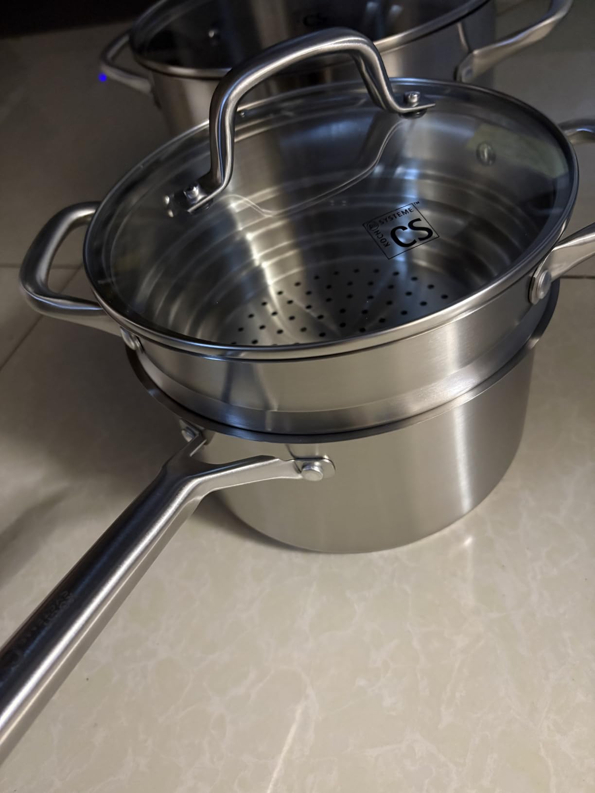 KOCH SYSTEME CS Stainless Steel Cookware Set 17 Piece with 5 Layer Base, Professional 18/10 Stainless Steel Pots and Pans Set customer photo 1