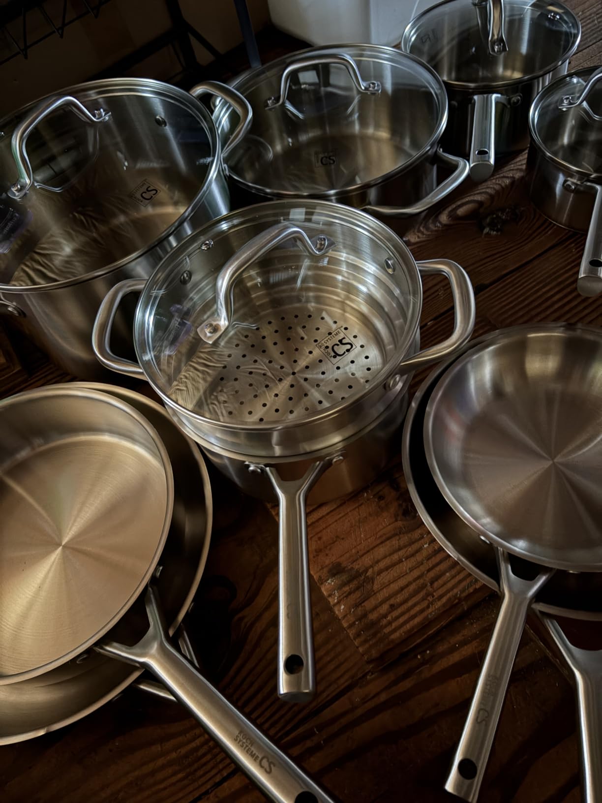 KOCH SYSTEME CS Stainless Steel Cookware Set 17 Piece with 5 Layer Base, Professional 18/10 Stainless Steel Pots and Pans Set customer photo 2