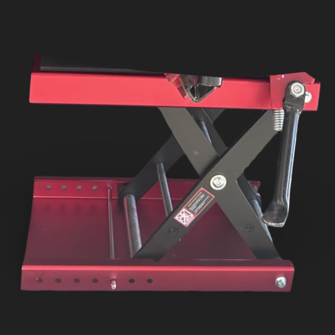 Aluminum Motorcycle Scissor Lift Jack, 1,100LBS Heavy Duty Dirt Bike Stand with Upgraded M16 Screw & Double Reinforcement Shafts, Non-Slip Rubber Pad Saddle for ATV Cruiser (Black) customer photo 1