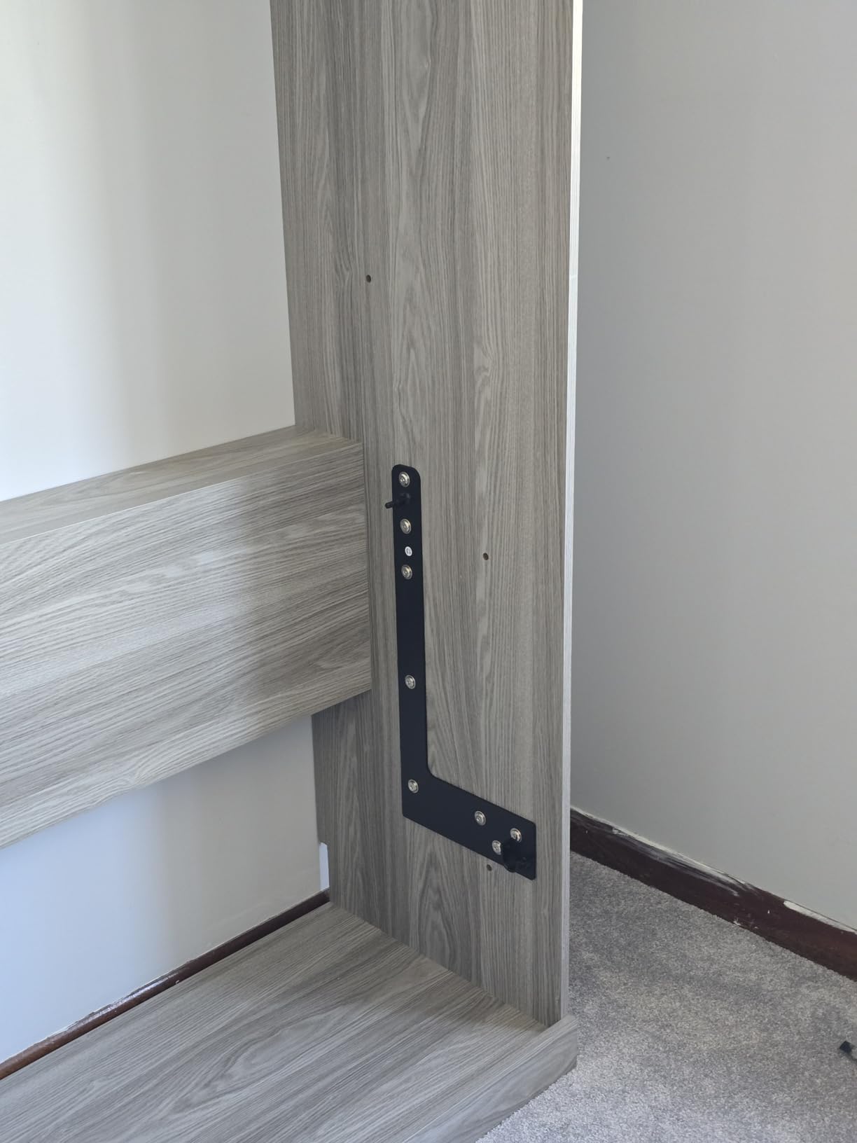 RuiSiSi Twin Size Murphy Bed Cabinet, Wooden Hideaway Wall Bed Cabinet, Space-Saving Murphy Bed with Gas Struts for Home Office Small Room, Can Be Folded into a Cabinet, Espresso customer photo 2