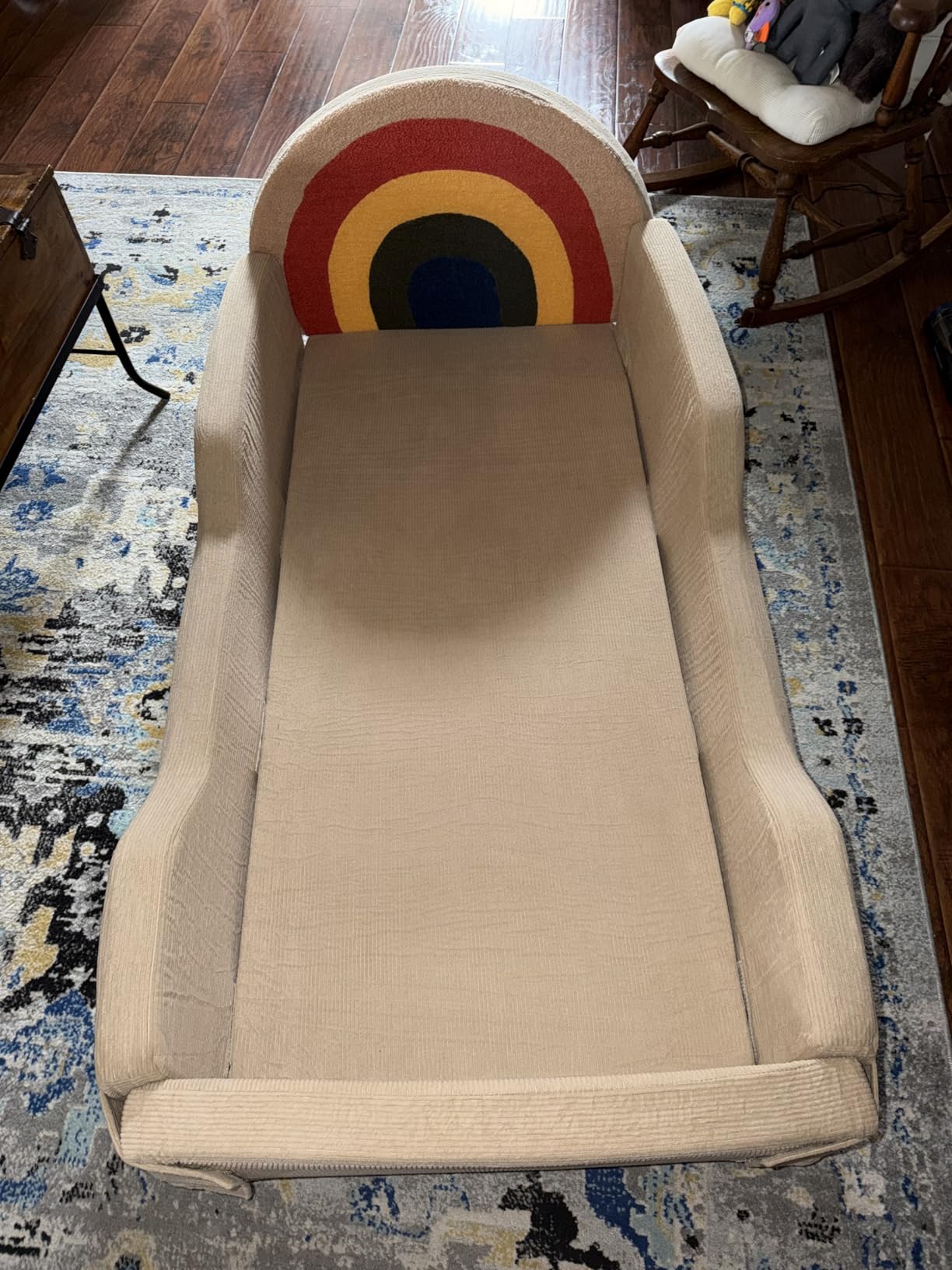 Toddler Bed with Mattress Included, Rainbow Toddler Floor Beds No Assembly Needed, Soft Foam Kids Floor Bed with Fold-Down Rails, No Wood Frame Safety Floor Beds for Boys and Girls Aged 2-8 Years customer photo 2