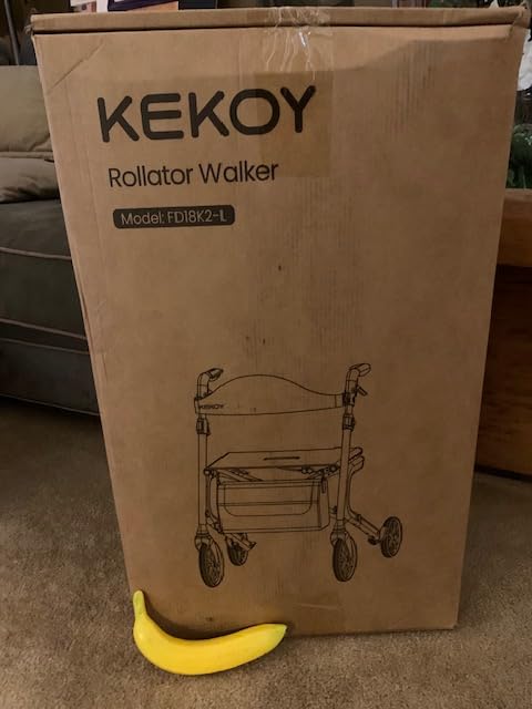 KEKOY Walkers for Seniors with Seat, 500 lbs Bariatric Rollator Walker- Red | 19.5
