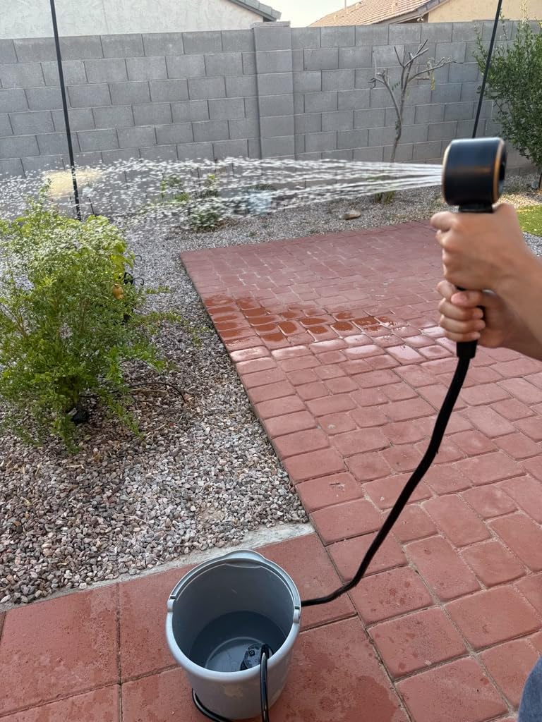 Portable Shower for Camping, 8000mAh Rechargeable Camp Shower Pump, LED Display Temp & Power, 5 Pressure Settings, 4 Spray Modes (+Spray Gun), IPX8 Waterproof, Ideal for Outdoor, Beach, Pet, Car Wash customer photo 2