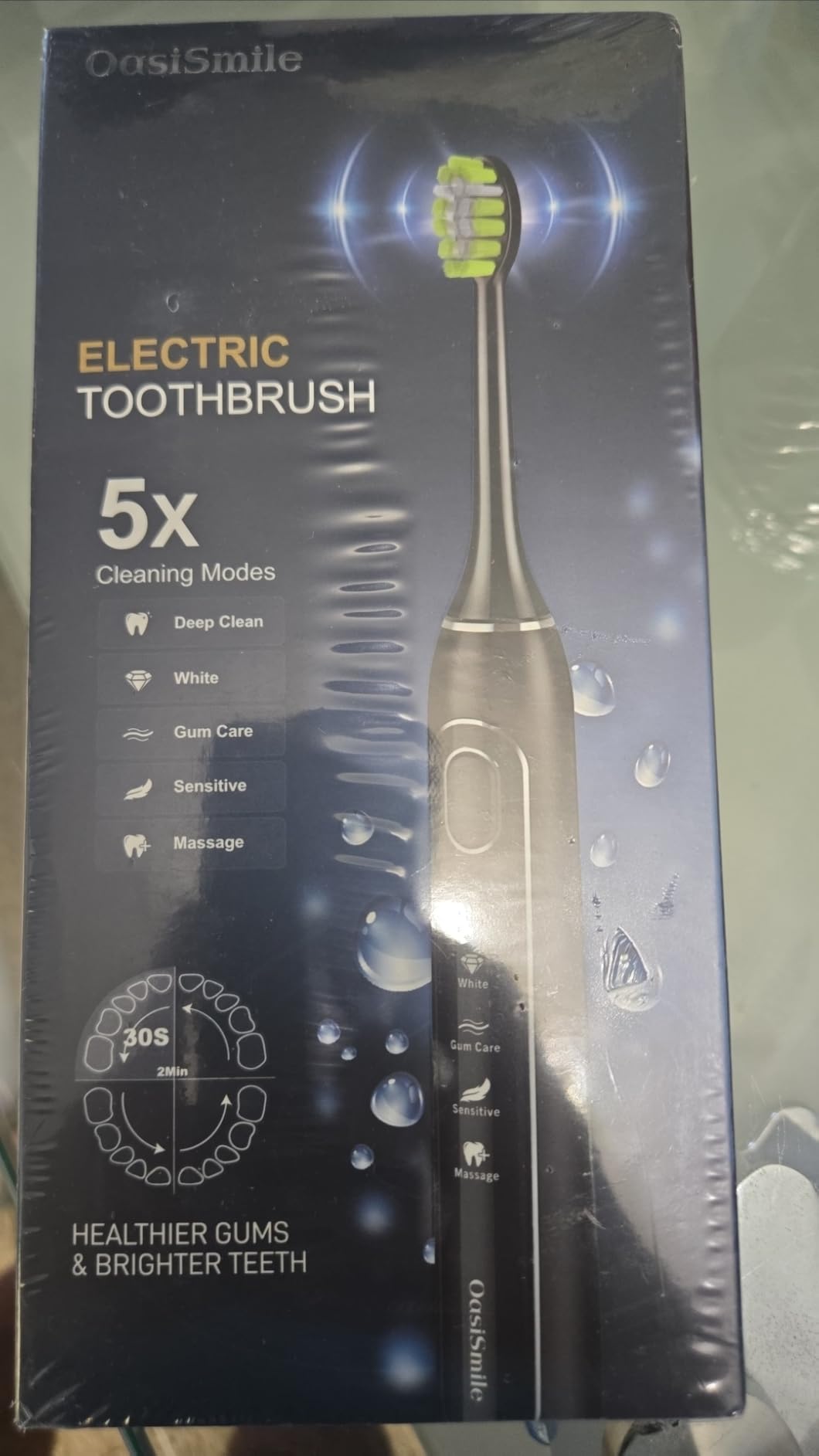 OasiSmile Sonic Electric Toothbrush for Adults, 42000 VPM Rechargeable Toothbrush for Sensitive Teeth & Daily Oral Care, 120-Day Runtime, 4 Cleaning Modes & 6 Brush Heads, Smart Timer for Home Travel customer photo 1