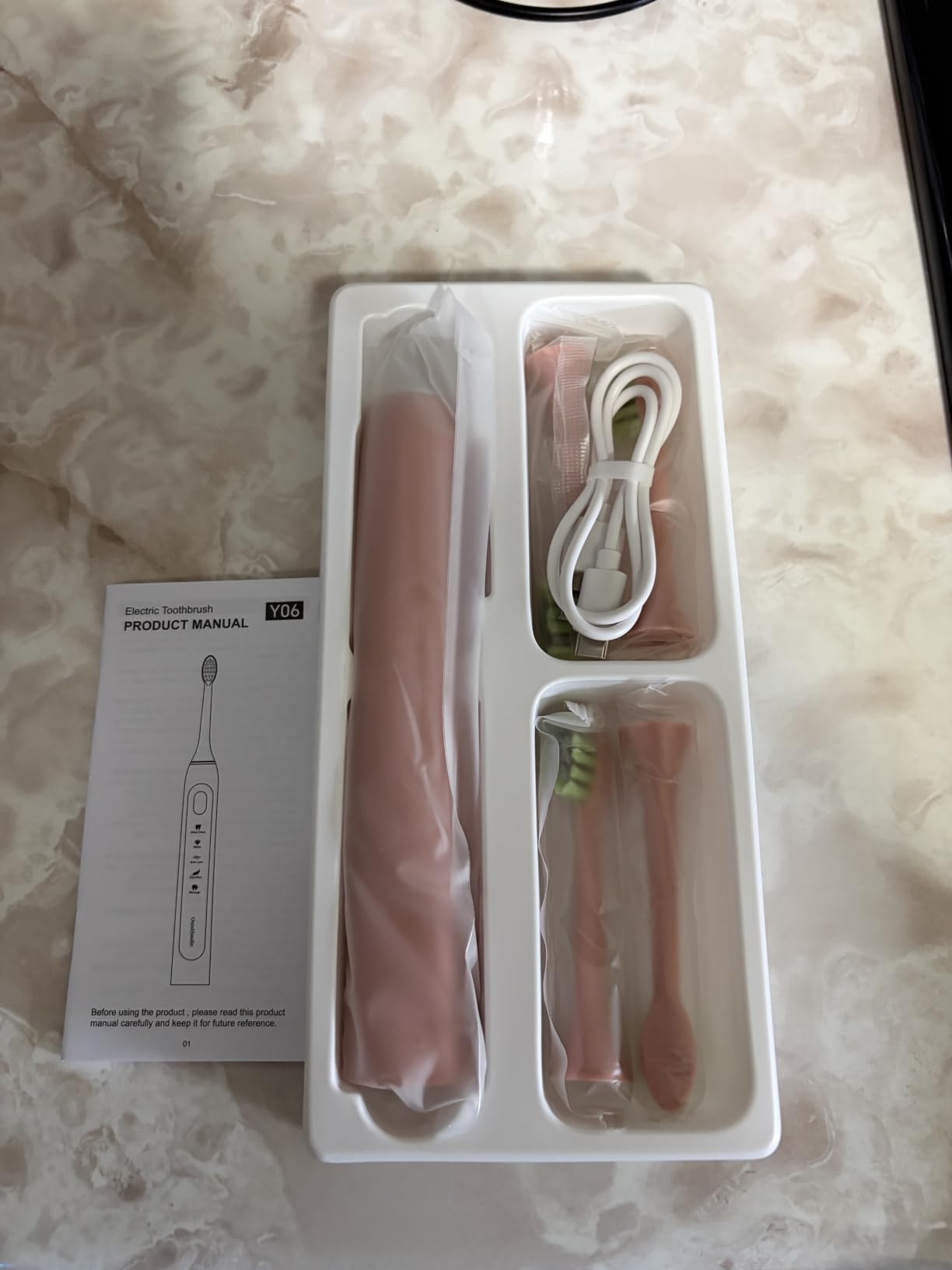 OasiSmile Sonic Electric Toothbrush for Adults, 42000 VPM Rechargeable Toothbrush for Sensitive Teeth & Daily Oral Care, 120-Day Runtime, 4 Cleaning Modes & 6 Brush Heads, Smart Timer for Home Travel customer photo 2