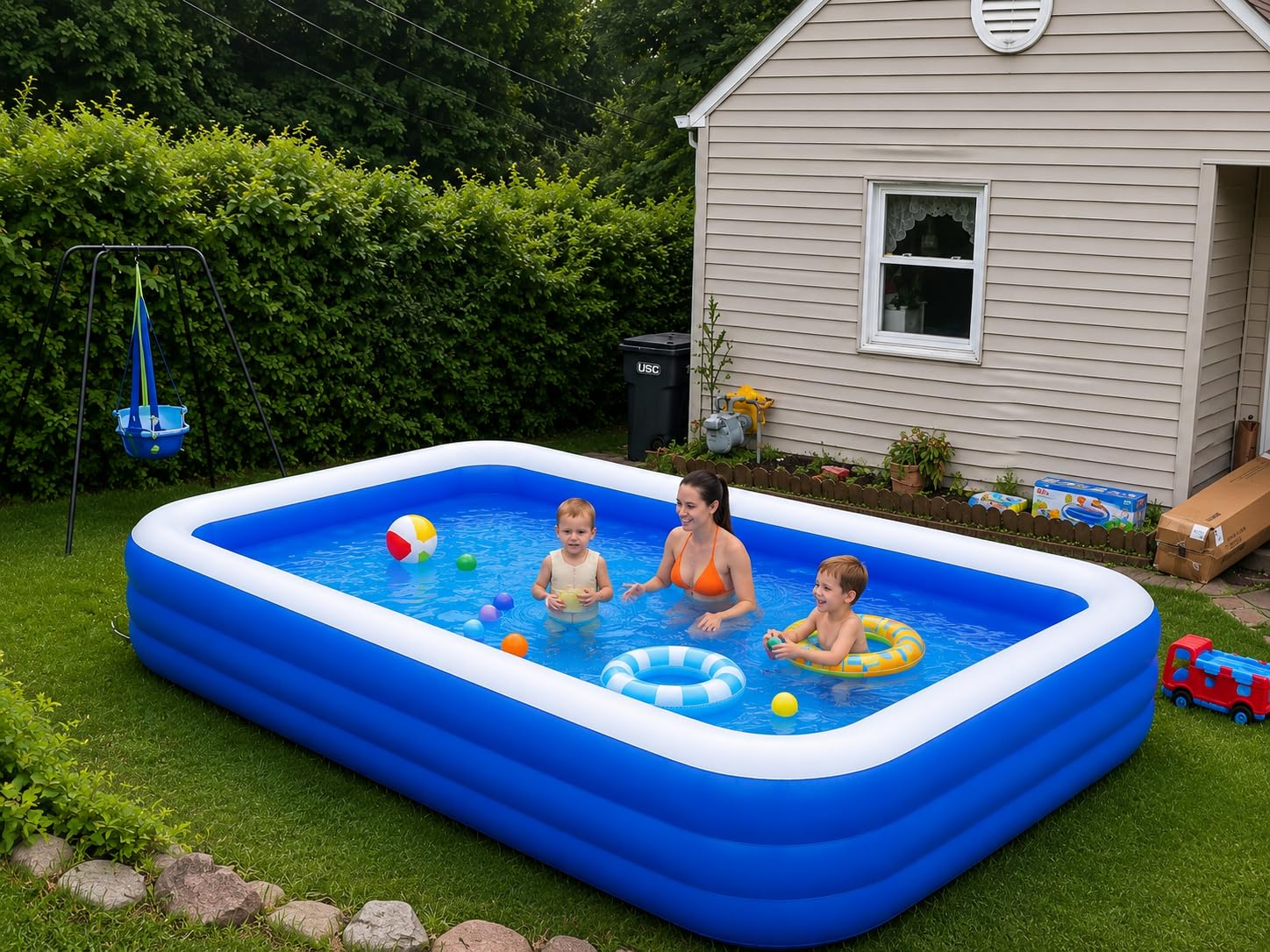 Large Inflatable Pool for Adults, 130