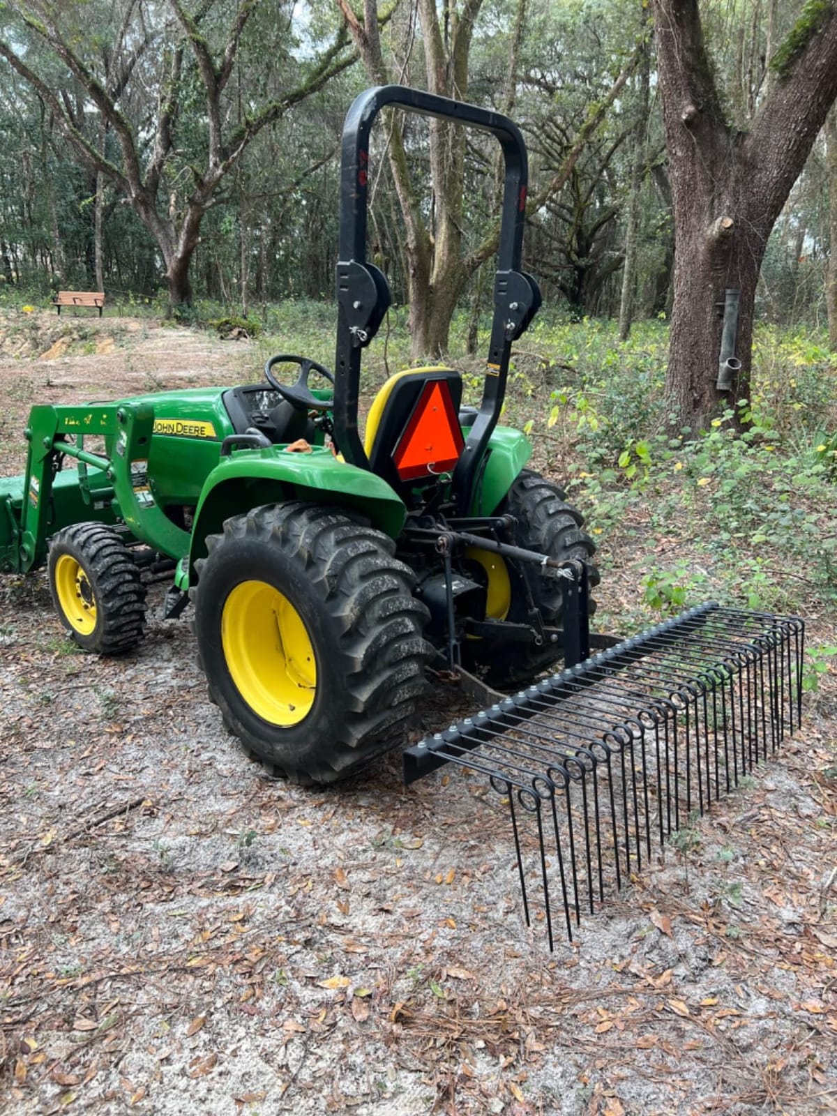 YITAMOTOR 3 Point Landscape Rock Rake for Category 1, 5 FT Attach Tractor Rake with 360 Degree Rotation, Tow-Behind Lawn Garden Tool Attachment for Compact Tractors customer photo 1