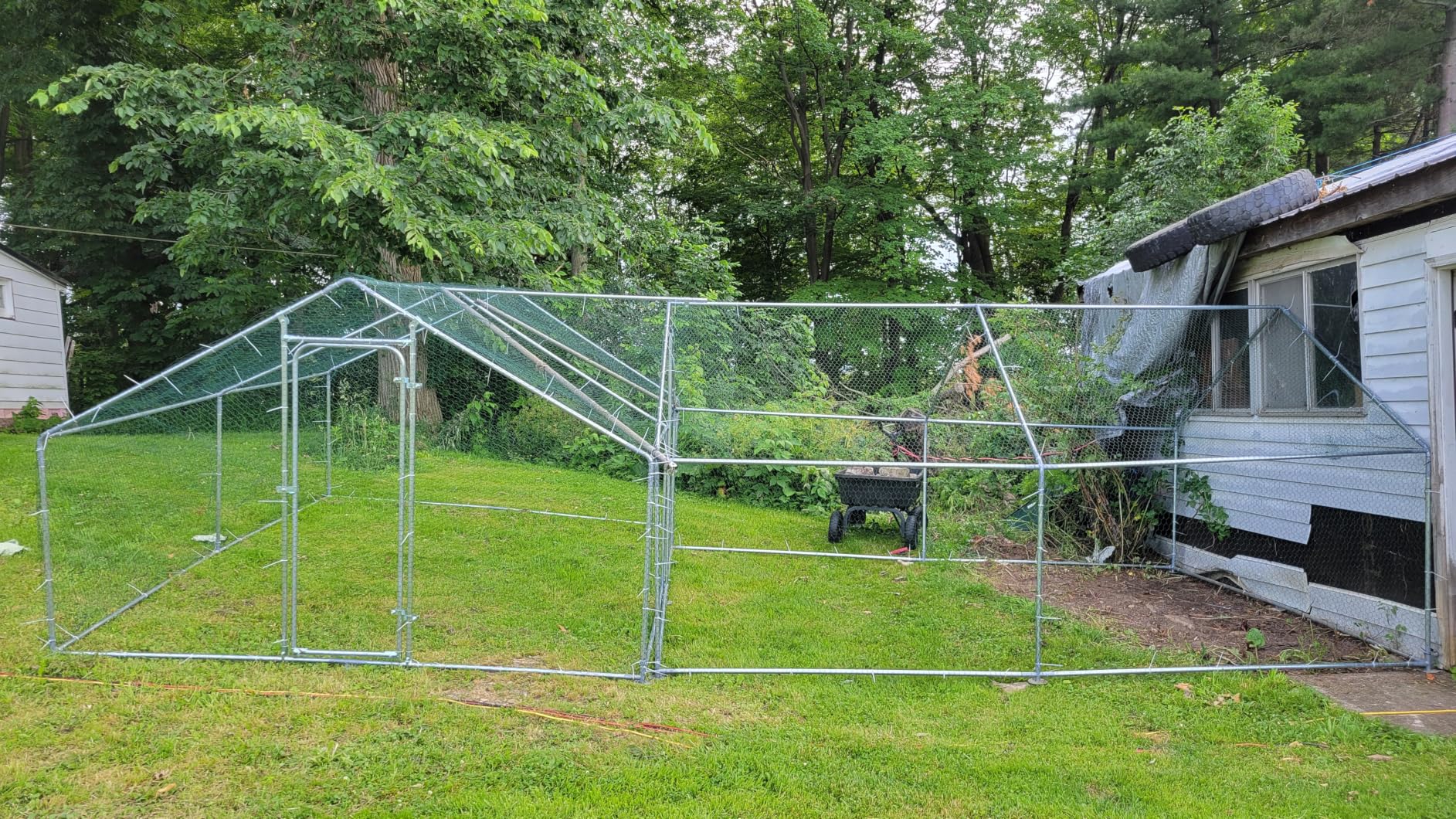 19.7x9.7 FT Extra Large Metal Chicken Coop, Walk-in Poultry Run | Weatherproof Cover, Reinforced Metal Frame, Walk-in Chicken Run, Outdoor Poultry Cage for Hens Ducks Rabbits customer photo 2