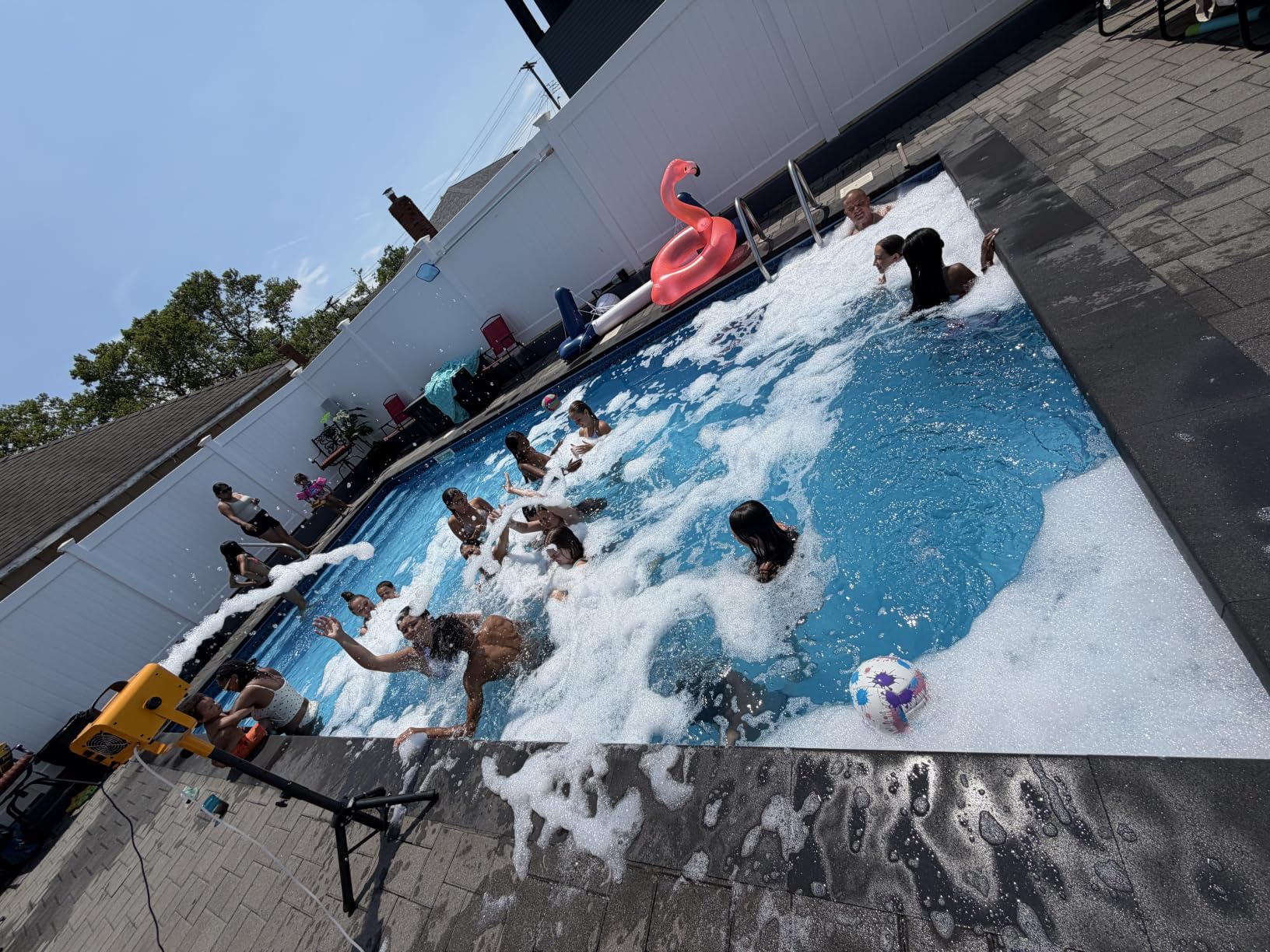 Foam Machine for Party, 1000W Foam Party Machine With Water Pump | 1000W Motor, 2-4m Foam Spray Distance, Water Pump System, Adjustable Tripod Stand for Outdoor Events and Backyard Fun customer photo 1