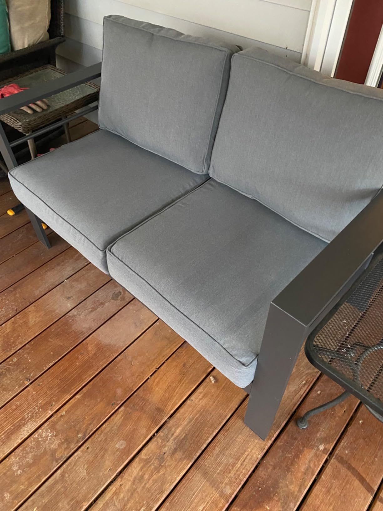 Wisteria Lane Aluminum Outdoor Sofa, Loveseat Sofa Patio Couch All-Weather Rust-Proof Modern Metal Patio Furniture with 5