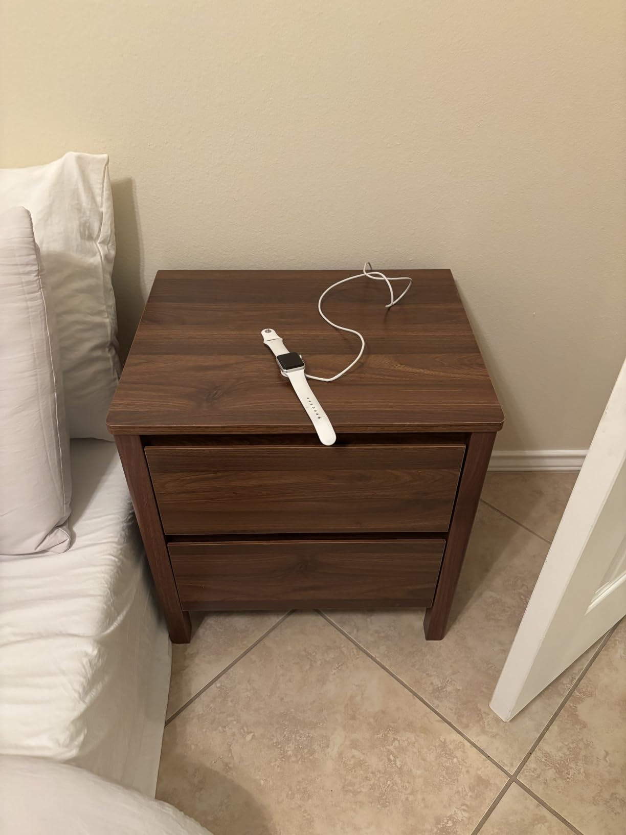 MAISONARIA Mid-Century 3-Piece Dresser Bedroom Set, 6 Drawer Dresser & 2 Drawer Nightstands with Curved Profile Design & Handle Free, Wood Chest of Drawers for Bedroom, White customer photo 1