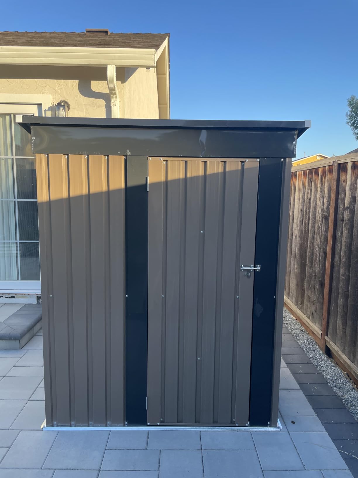 Patiowell 10 x 12 FT Outdoor Storage Shed with Floor Frame, Metal Shed | Large Steel Tool Outside Sheds with Sloping Roof and Lockable Door for Backyard Garden Patio Lawn, Gray customer photo 1