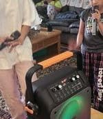 Karaoke Machine with 2 Wireless Microphones,All-in-One Portable Bluetooth 5.3 Speaker with Echo Adjustment and Deep Bass,Supports Vocal Remover, TWS/TV/Guitar for Home Party,Backyard BBQ customer photo 2