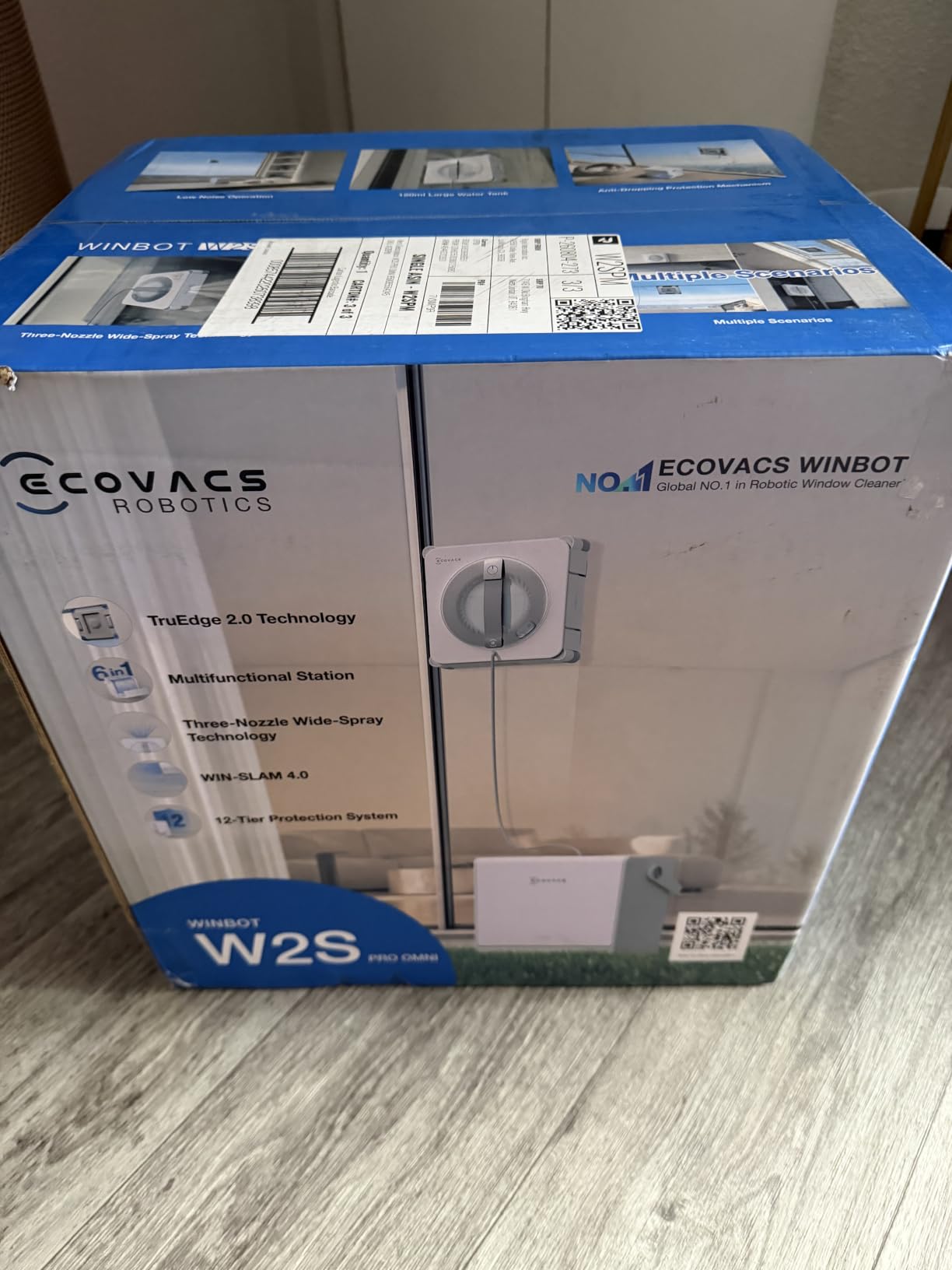 ECOVACS WINBOT W2S PRO Omni Robotic Window Cleaner with Portable Station | TruEdge 2.0, 10,000 Pa Suction, WIN-SLAM 4.0 Navigation, 68 dB, Six Modes for Frameless and Tilted Glass customer photo 1
