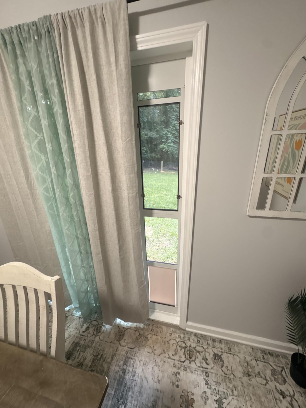 Dog Door for Sliding Glass Door with Screen Design, Large | Adjustable Height 75 4/5