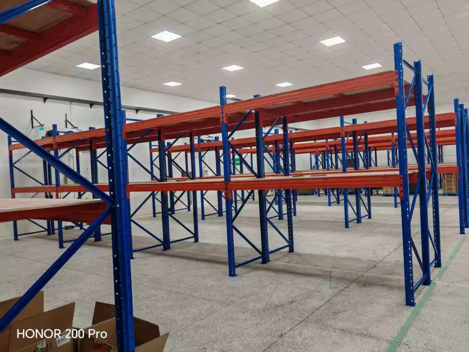 Warehouse Pallet Rack, Heavy Duty Industrial Storage Rack, Adjustable Selective Pallet Racking System, (Blue/Orange【Starter Unit】, W98.4*D48*H118/ Layer 2) customer photo 2