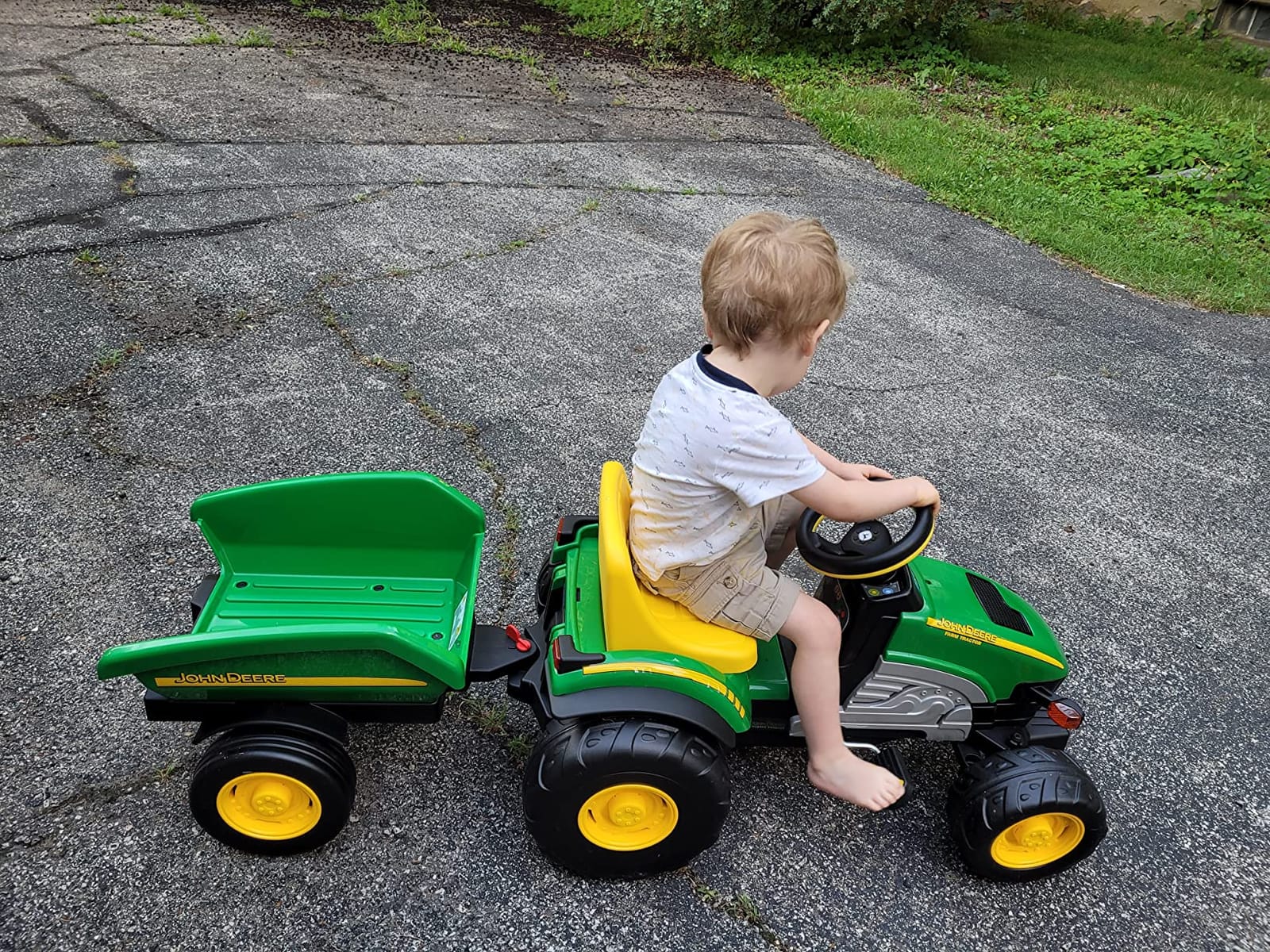 Peg Perego John Deere Farm Tractor and Trailer Pedal Tractor, Green customer photo 1