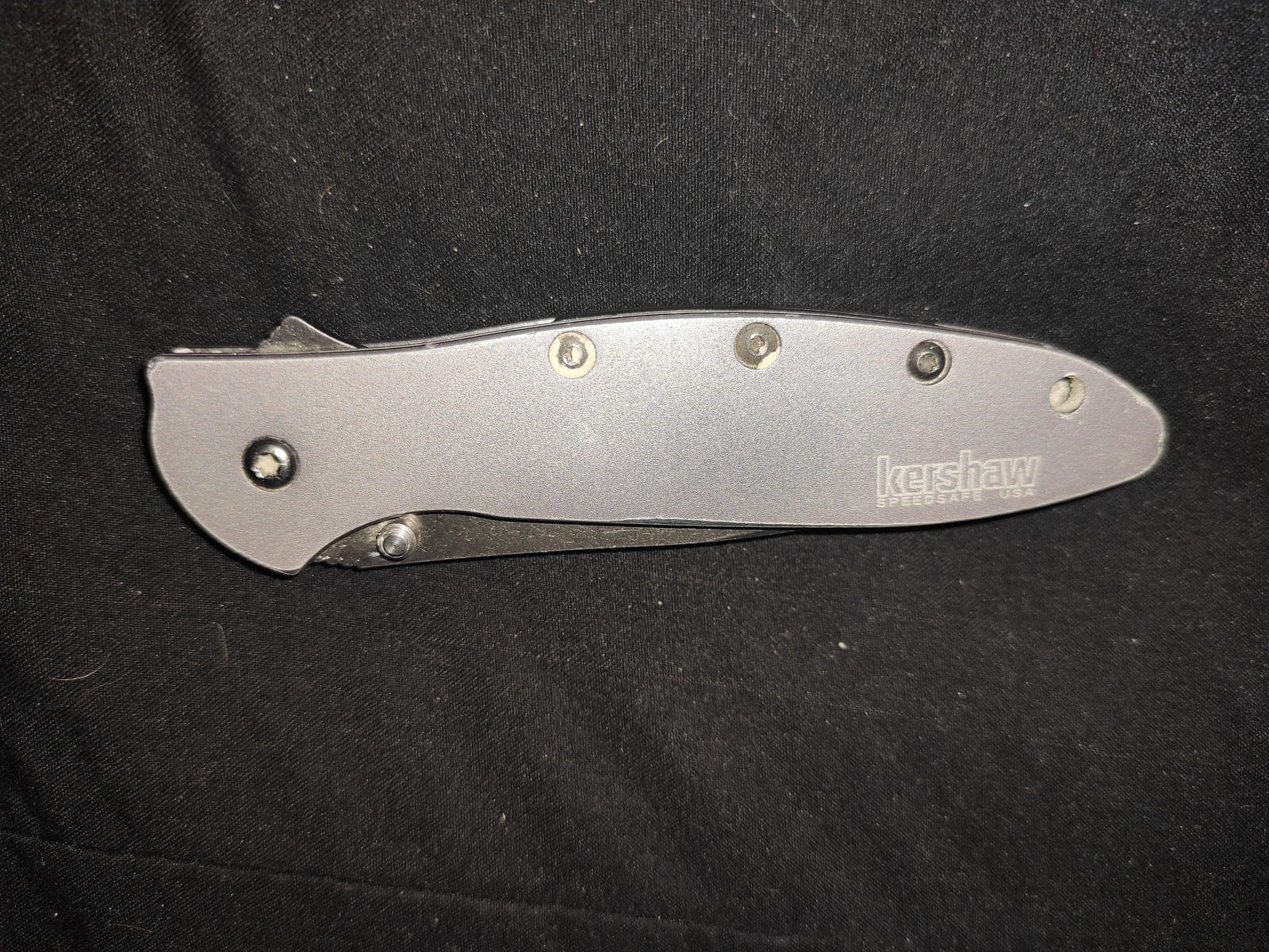 Kershaw Leek, BlackWash Pocket Knife (1660BLKW); 3 Sandvik 14C28N Steel Blade, 410 Stainless Steel Handle, BlackWash Finish, SpeedSafe Assisted Open, Frame and Tip Locks, Reversible Pocketclip; 3 OZ customer photo 1