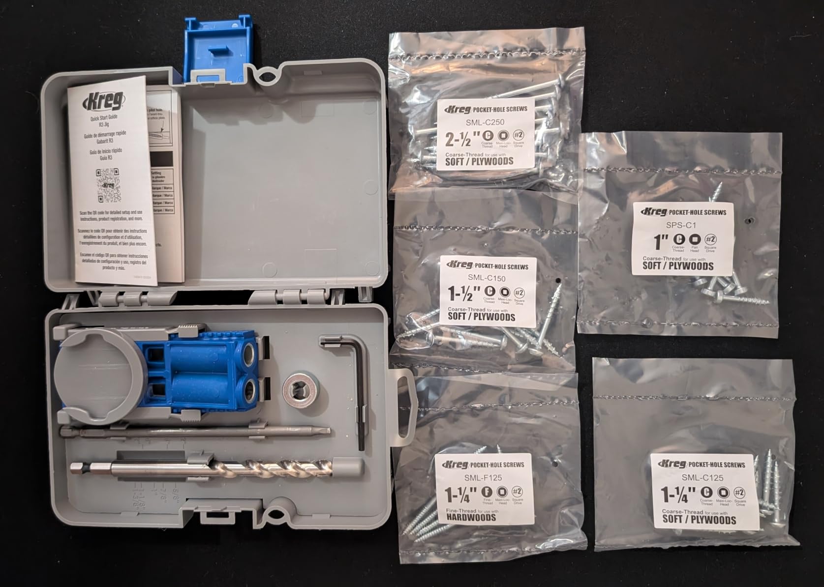 Kreg R3 Jr. Pocket-Hole Jig System - Portable Kreg Pocket-Hole Jig - Easy Clamping & Adjusting - Includes Positioning Sliders - For Materials 1/2