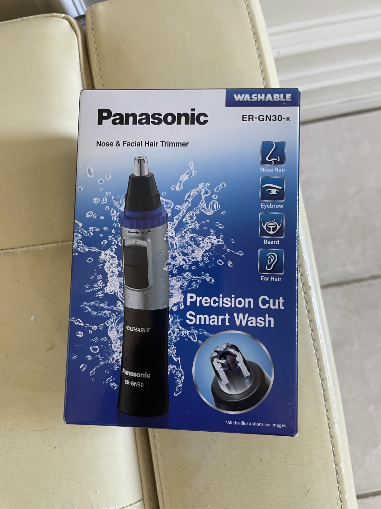 Panasonic ER-GN30-K Nose, Ear n Facial Hair Trimmer Wet/Dry with Vortex Cleaning System, Black customer photo 1