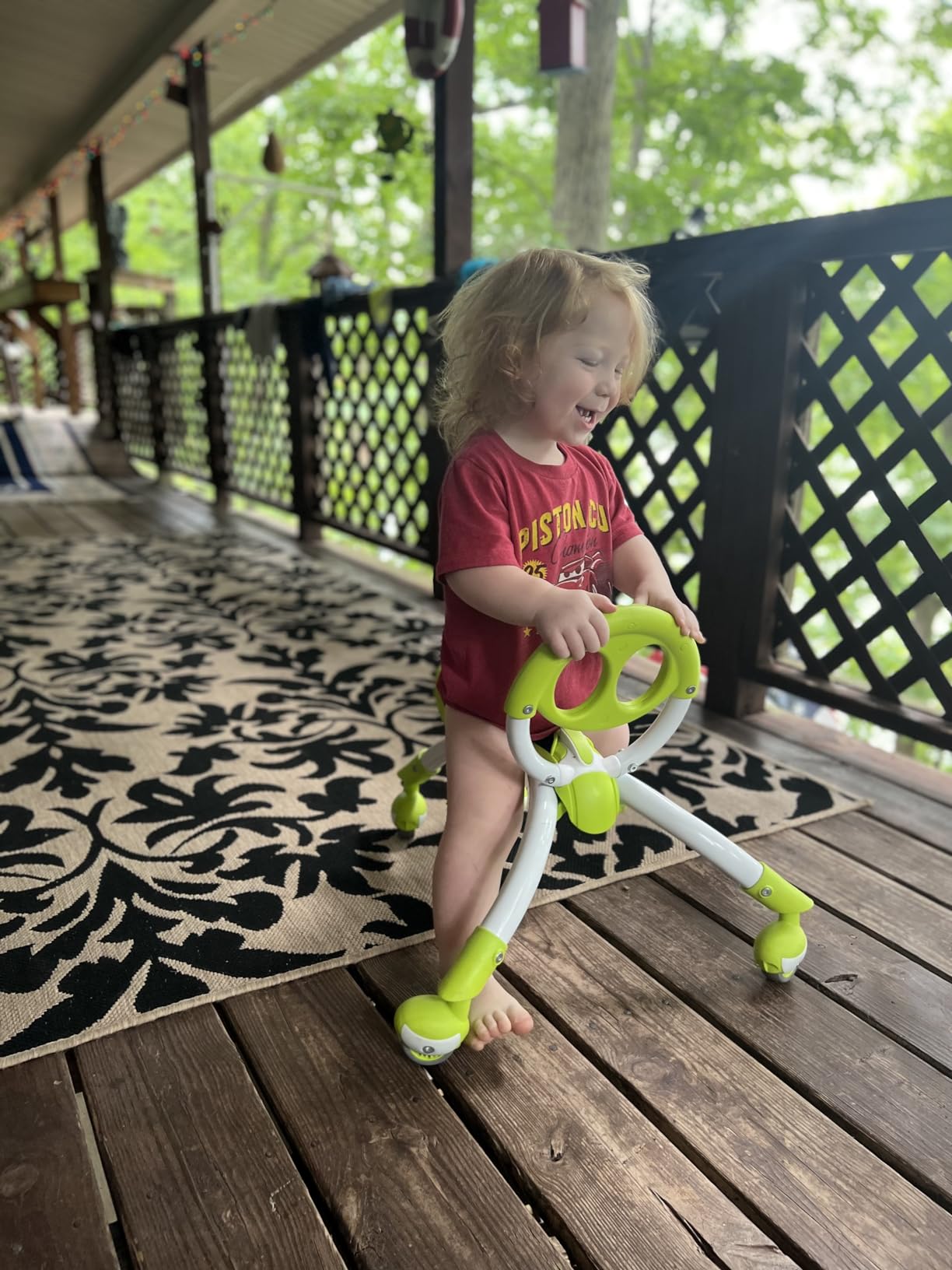 YBIKE Pewi Walking Ride On Toy - from Baby Walker to Toddler Ride On for Ages 9 Months to 3 Years Old, YPIW3, Blue customer photo 2
