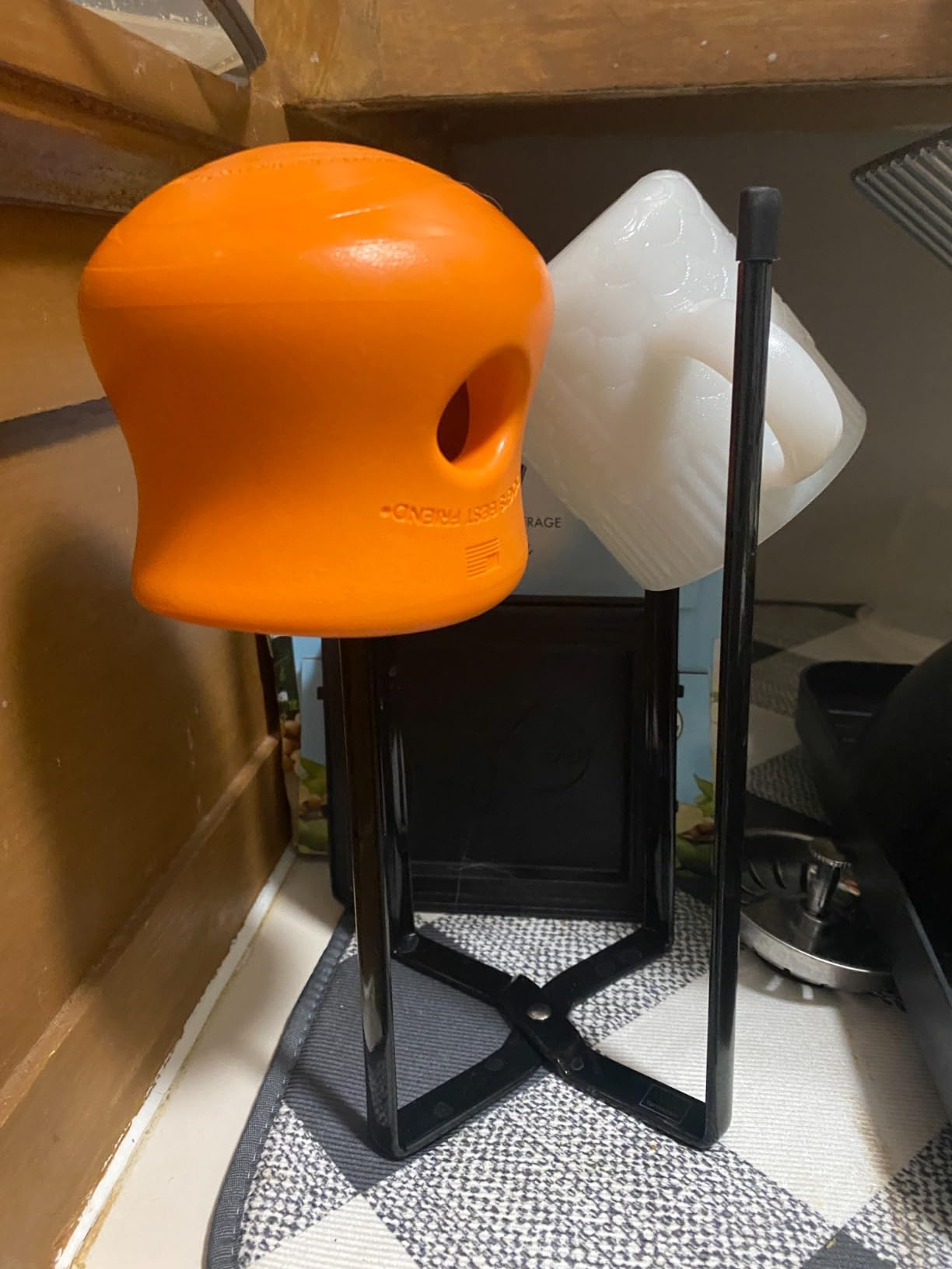 YAMAZAKI Home Tower Kitchen Multi Eco Stand - Multifunctional Plastic Bag Holder Bottle Dryer - Steel | Multi-use kitchen stand serves as plastic bag holder and bottle dryer. Designed for convenient home organization. Compact. customer photo 1