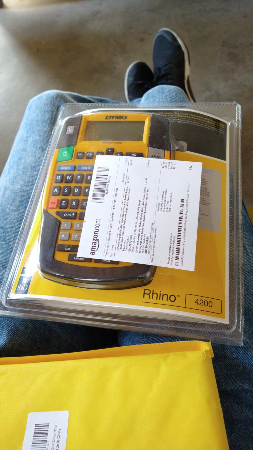 DYMO Industrial Label Maker, Rhino 4200, Time-Saving Hot Keys customer photo 1