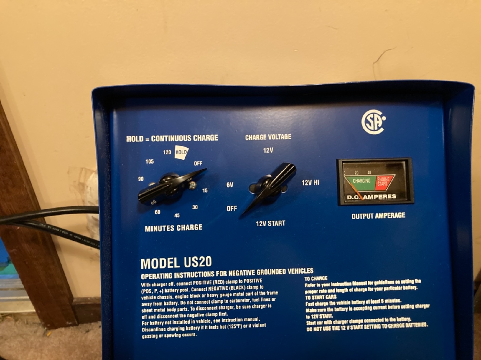 Associated Equipment US20 6/12 Volt Value Battery Charger Blue 24 Inch customer photo 2