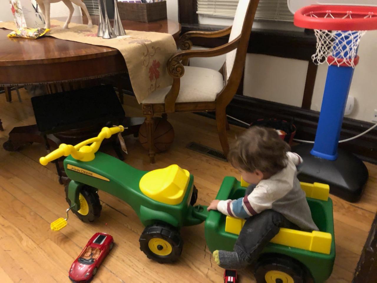 John Deere Ride On Toys Pedal Tractor with Wagon for Kids Aged 18 Months to 3 Years, Green/Yellow customer photo 1