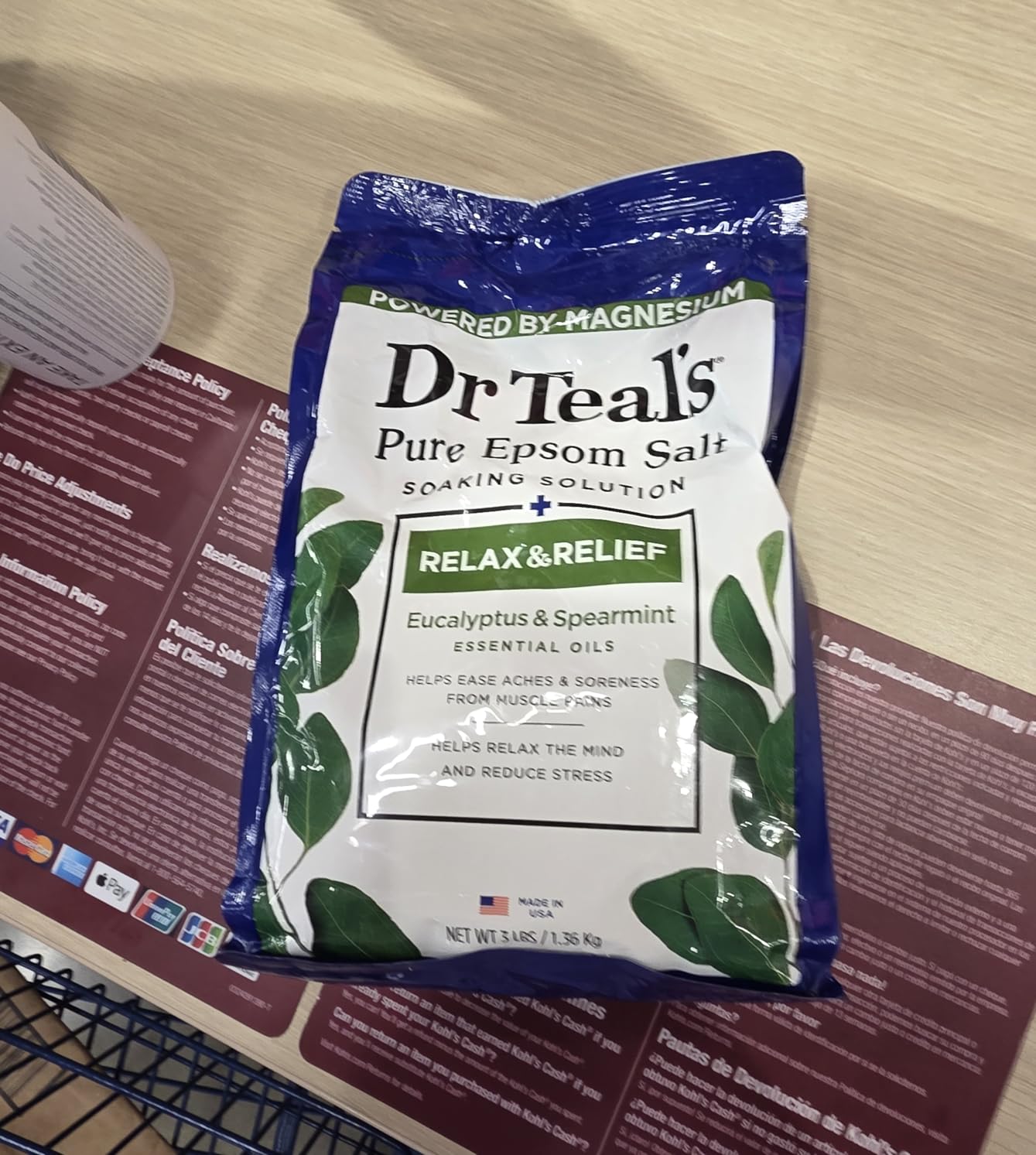 Dr Teal's Epsom Salt Magnesium Soak, Relax & Relief with Eucalyptus & Spearmint Essential Oils, 3 lbs customer photo 2