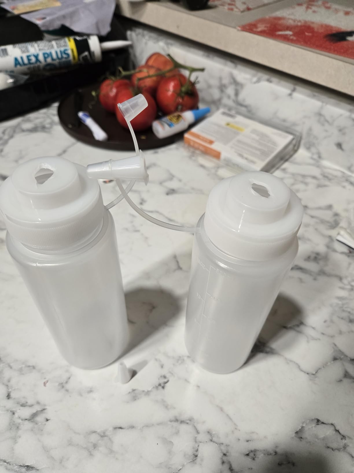 New Star Foodservice 32oz Wide Mouth Plastic Squeeze Bottles, 6 pk, Clear customer photo 1