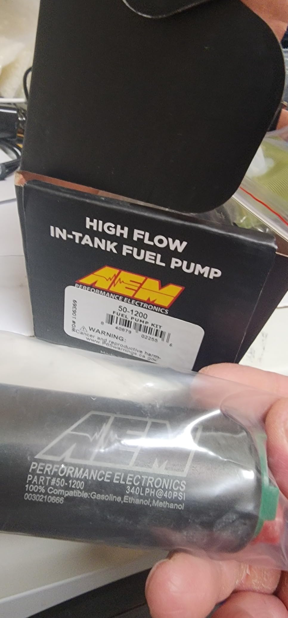 AEM 50-1200 E85 In-Tank Fuel Pump, Black, 4.055 x 1.535 x 1.535 inches customer photo 2