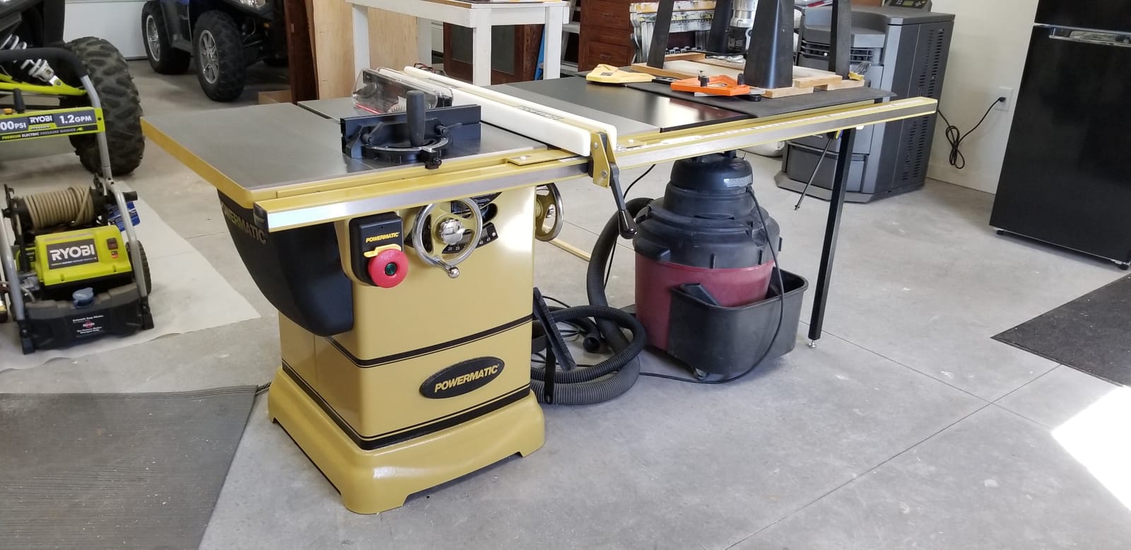 Powermatic 10-Inch Table Saw, 52-Inch Rip, 1-3/4 HP, 115/230V 1Ph (Model PM1000) customer photo 1