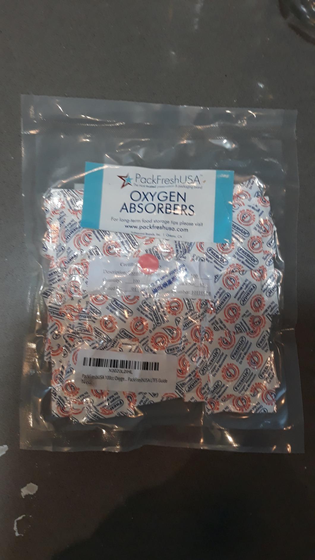 100cc Oxygen Absorber Packs – 100 Pack – Food Grade with Oxygen Indicator for Long-Term Food Storage customer photo 1