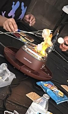 Nostalgia Tabletop Indoor Electric S'mores Maker - Smores Kit With Marshmallow Roasting Sticks and 4 Trays for Graham Crackers, Chocolate, and Marshmallows - Movie Night Supplies - Brown customer photo 2